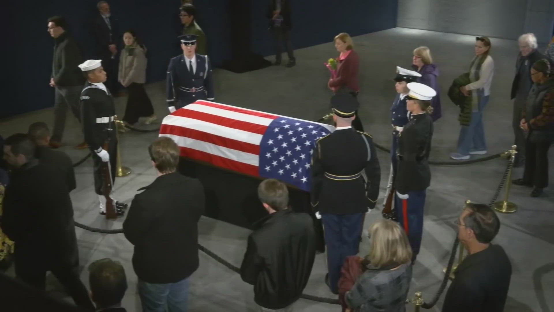 Former President Jimmy Carter's extended public farewell began Saturday in Georgia.