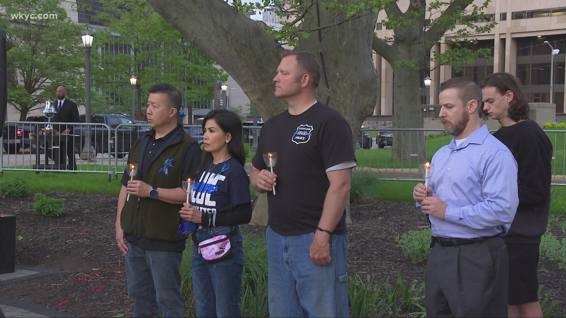 The vigil honored those police officers who have fallen in the line of duty. It's part of a weeklong series of events commemorating Police Week.