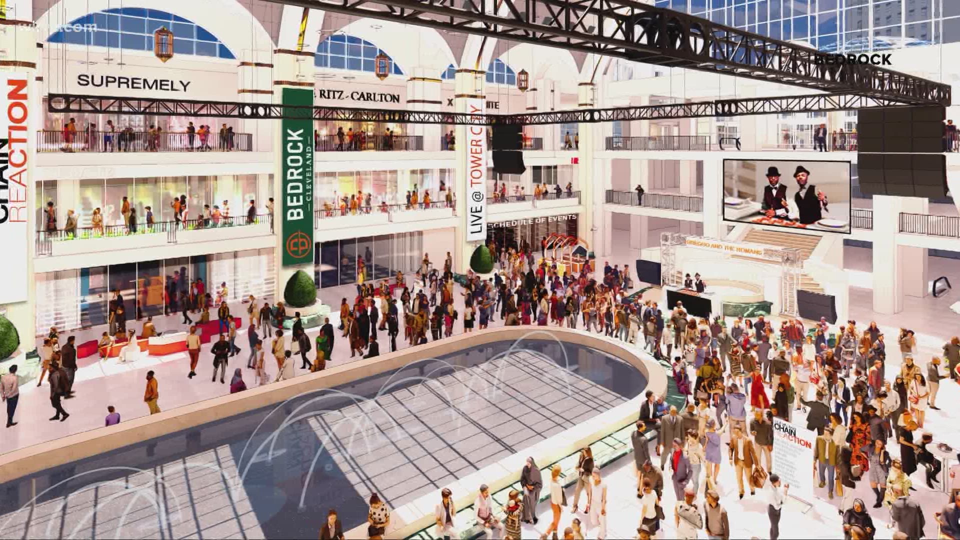Tower City Center is getting a facelift. Bedrock, a real estate firm, revealed a first look at the upgrades coming soon to the iconic downtown Cleveland location.