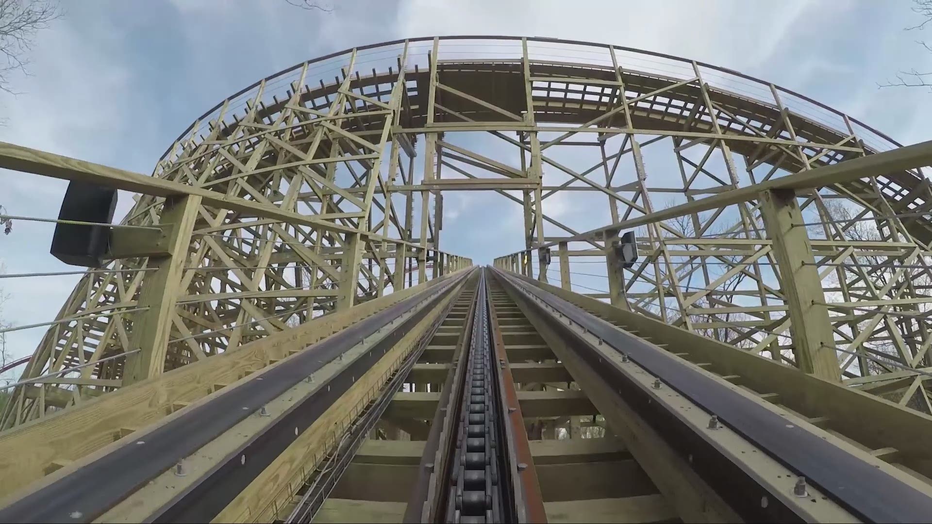 April 2017: Here's a front-seat view of what it's like to ride the new Mystic Timbers wooden roller coaster at Kings Island.