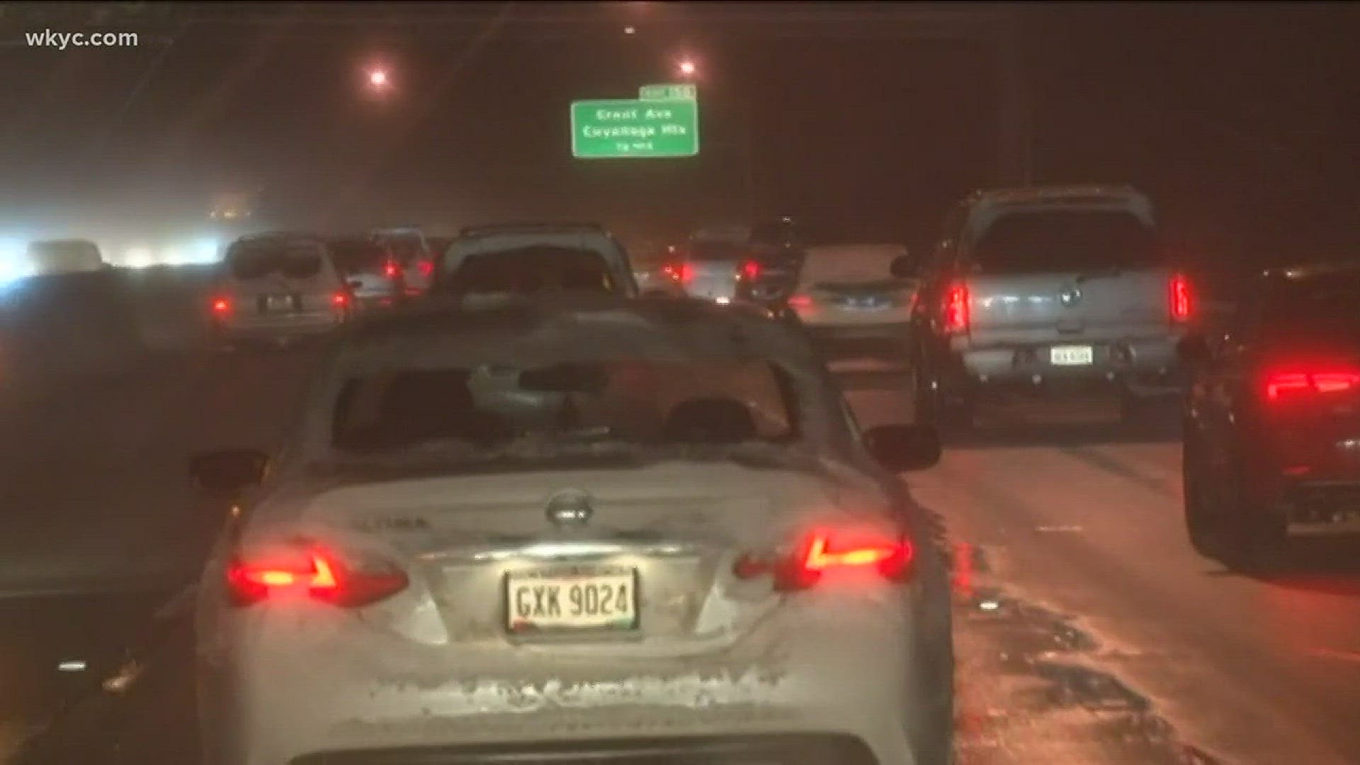 Road conditions on I-77 near Cleveland, Akron