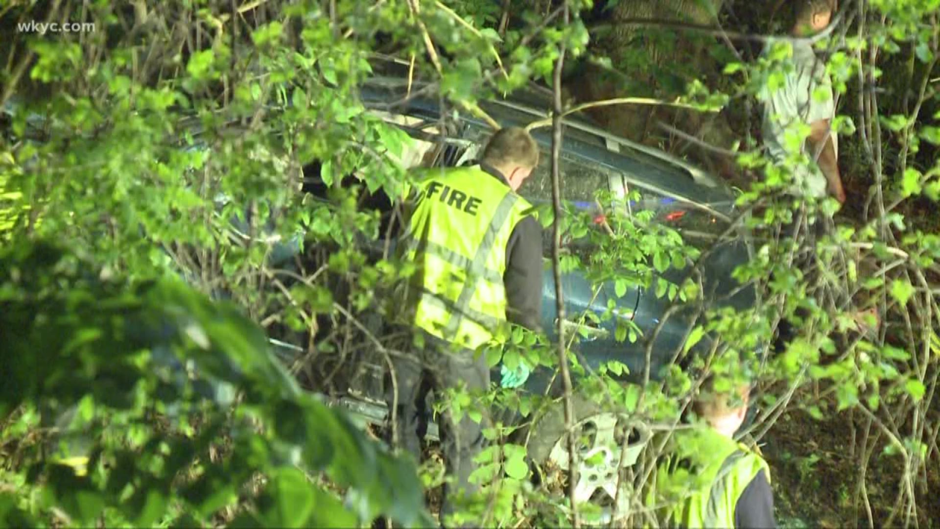 May 24, 2019: Three people were taken to the hospital following an early morning accident in which a pedestrian was struck in Cleveland. It happened shortly after midnight Friday when an SUV without its headlights on hit a woman on the sidewalk along St. Clair. The SUV then went down an embankment near MLK Drive.