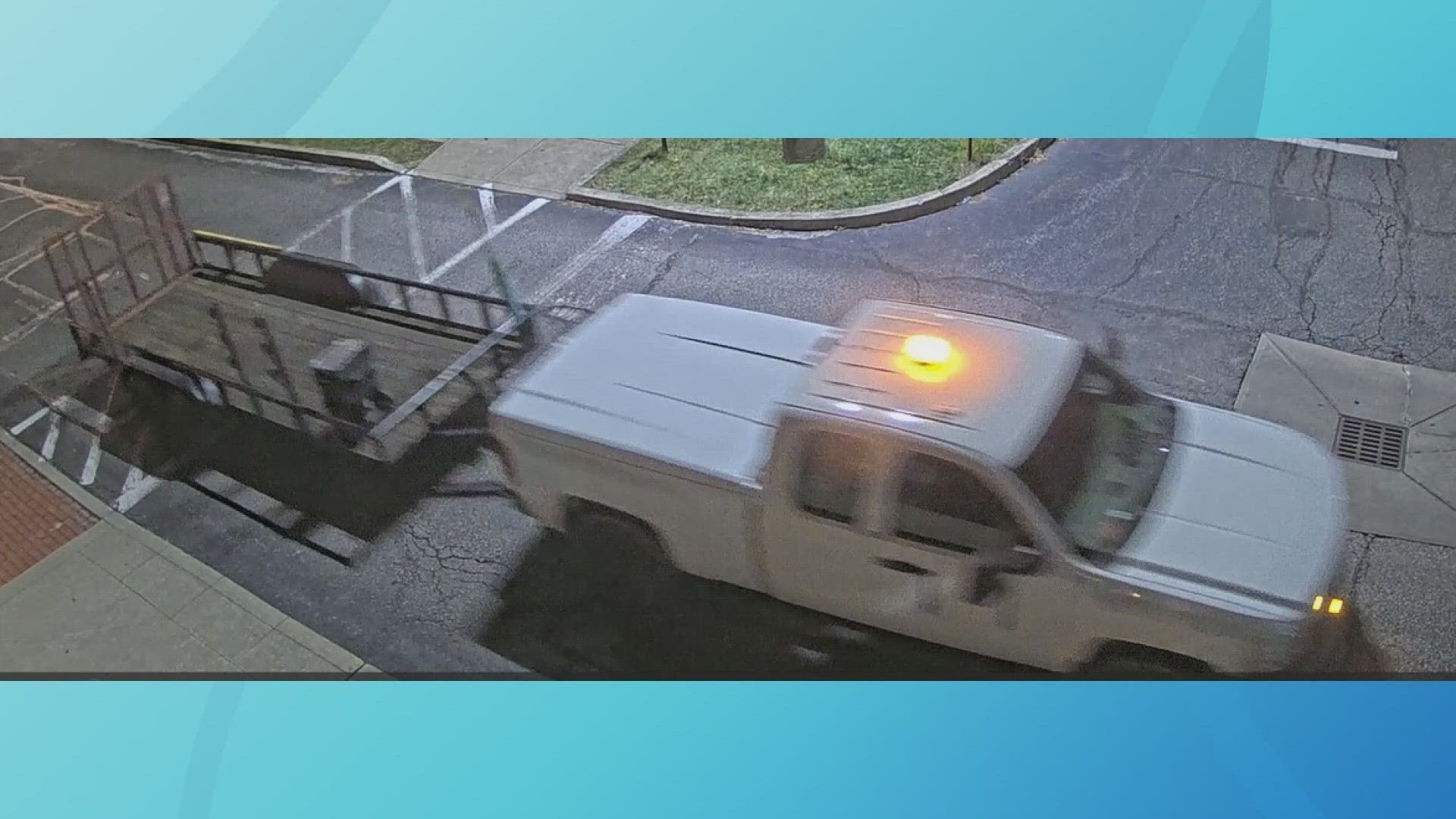 Authorities have shared a picture of a while pickup truck they believe is connected to the pair of burglaries that took place around Christmas.