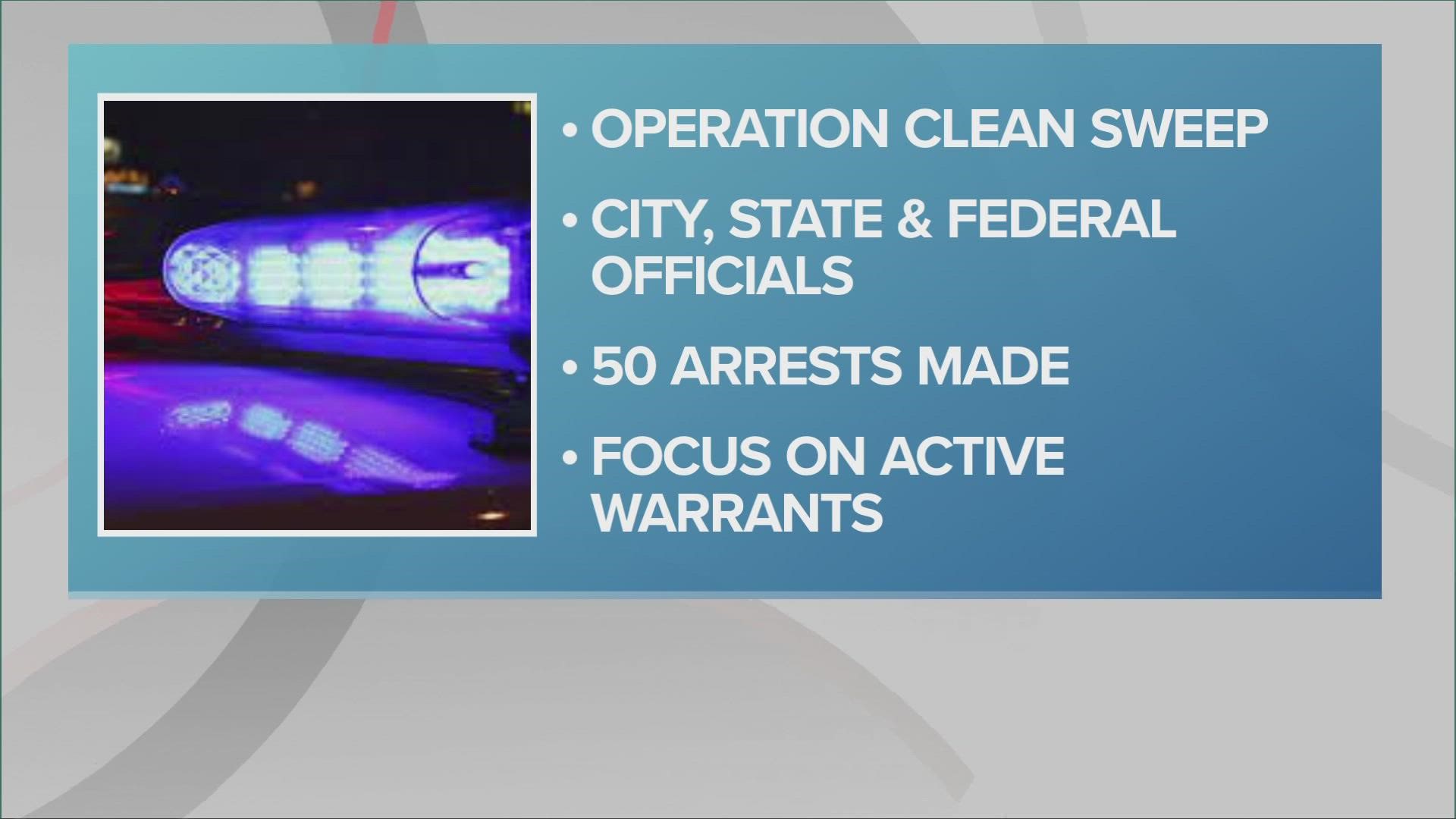 'Operation Clean Sweep' was a month long initiative that focused on apprehending violent offenders with active warrants.