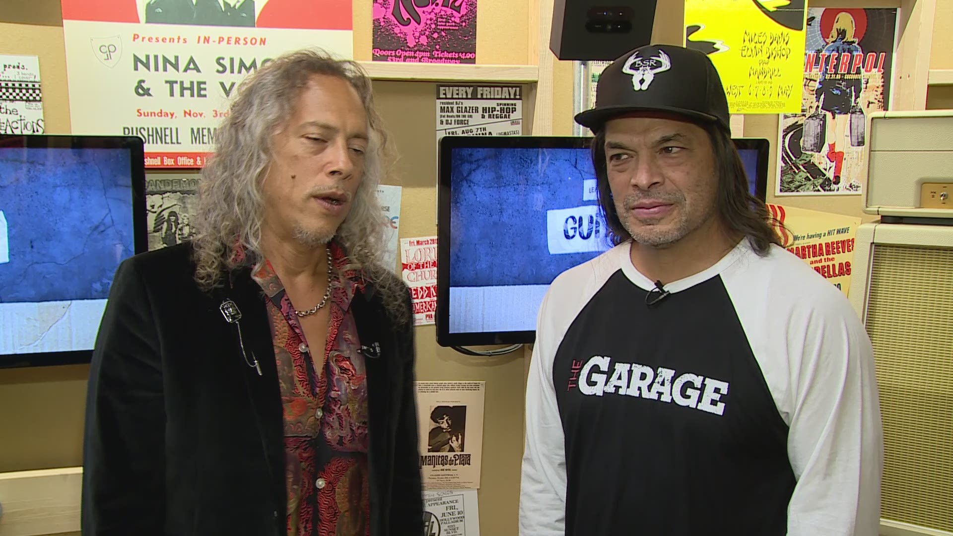 Metallica guitarist Kirk Hammett and bassist Robert Trujillo were at the Rock Hall on Thursday. They are helping to celebrate the opening of 'Play it Loud.'