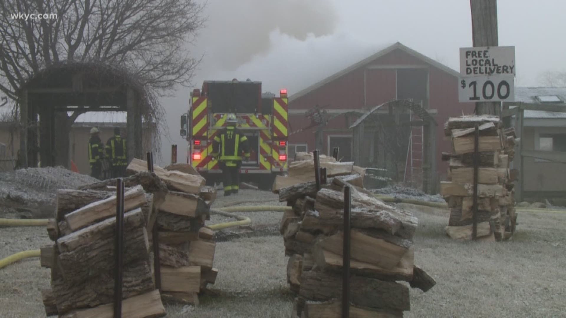 Fire chief says heat lamps to blame in Medina barn fire