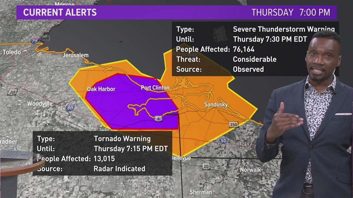 Tornado warnings issued for portions of Northwest Ohio as storms head