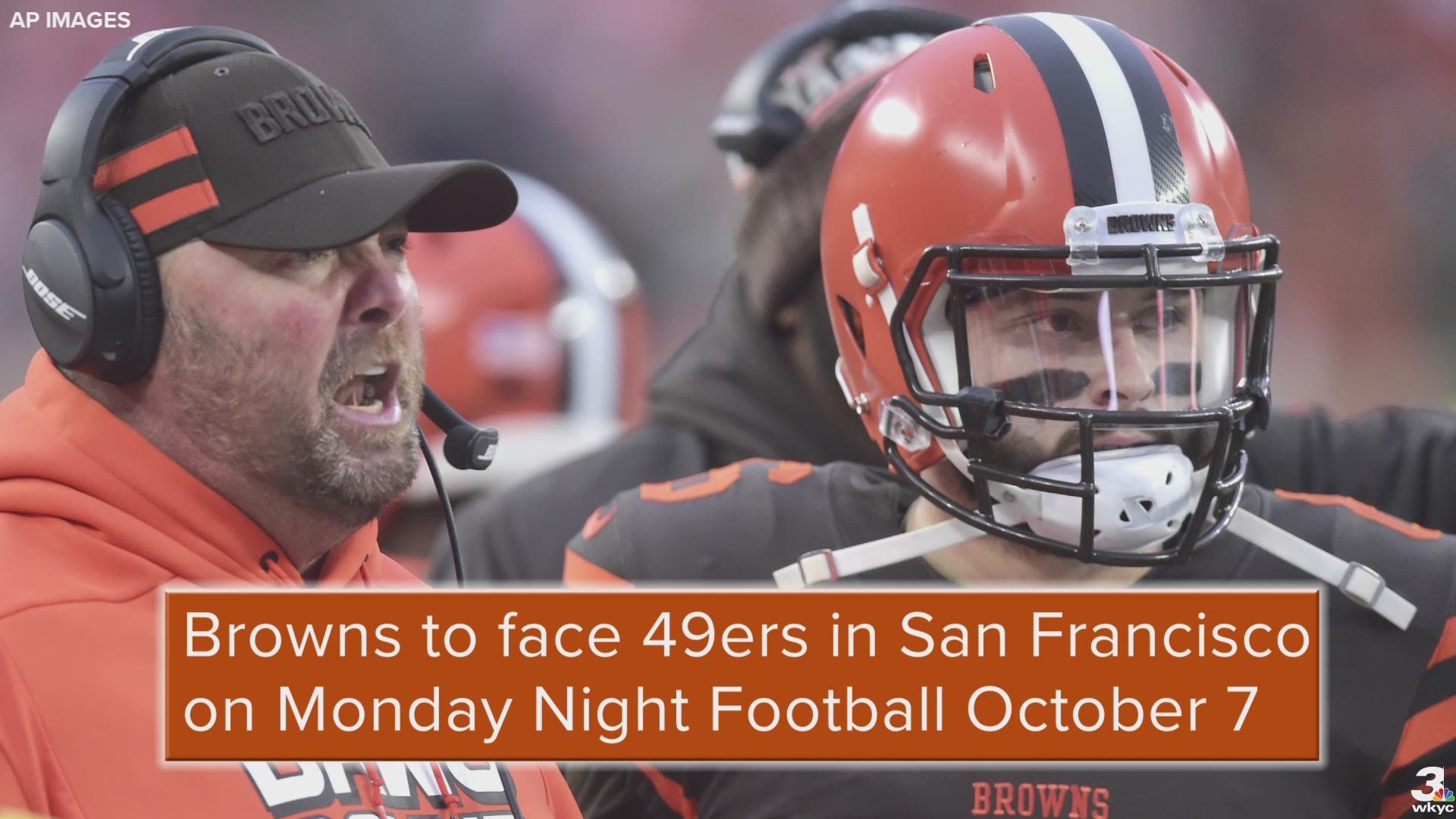 The Cleveland Browns will play their second of two Monday Night Football games on Oct. 7 when they face the San Francisco 49ers.