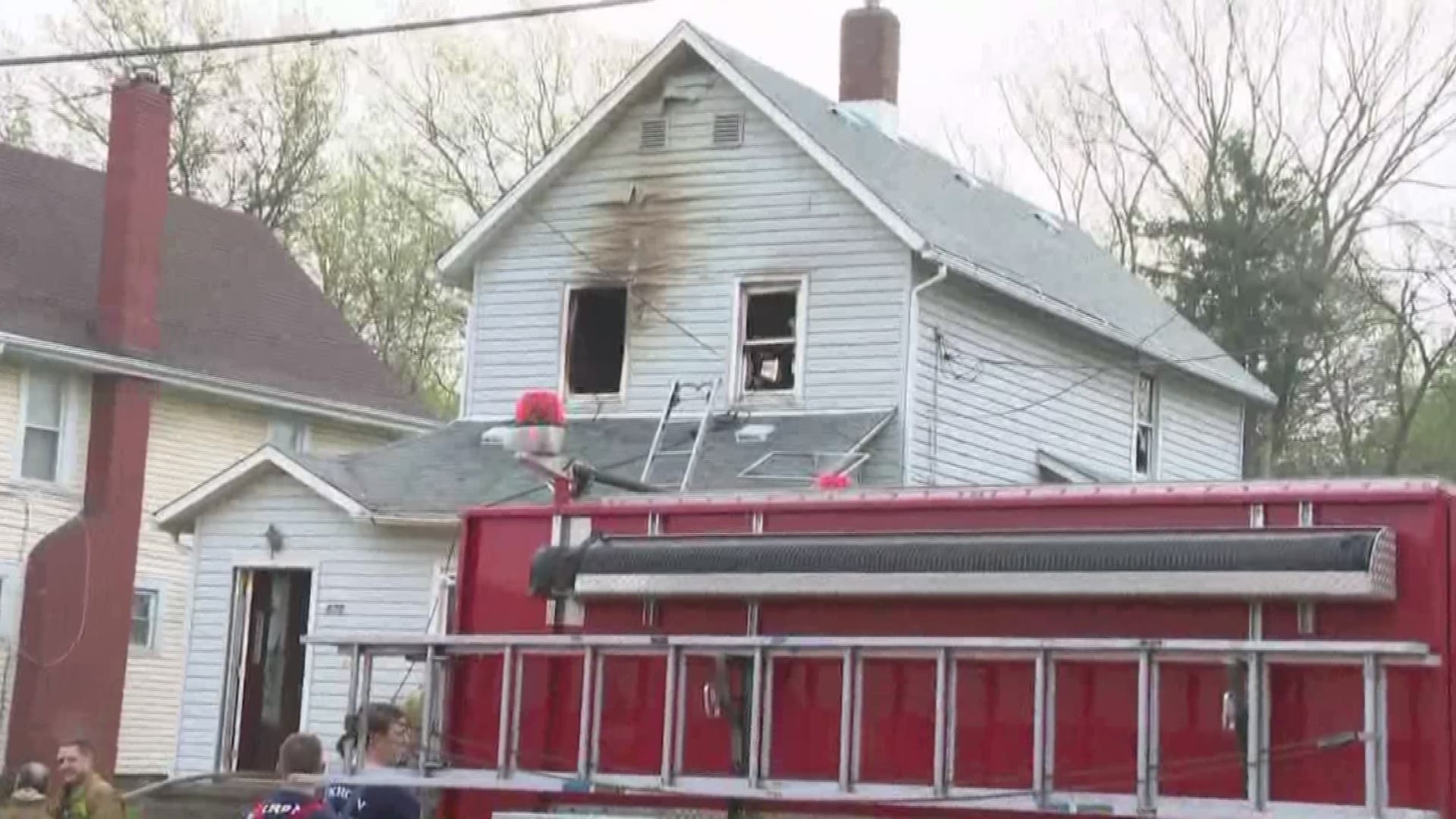 May 7, 2018: The Akron Fire Department says the flames broke out at the residence in the 900 block of Grant Street just before 5 a.m. Monday in a second floor bedroom. Two others were able to escape safely, and the Red Cross has been notified to assist th