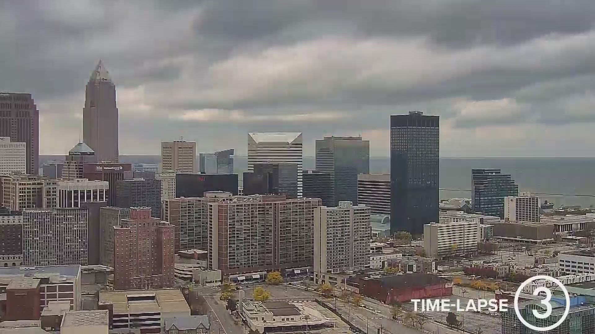 The wind was blowing around the WKYC Studios CSU Cam on Sunday as rain changed to snow by the afternoon. Check out Sunday's weather time-lapse. #3weather @wkyc #wx