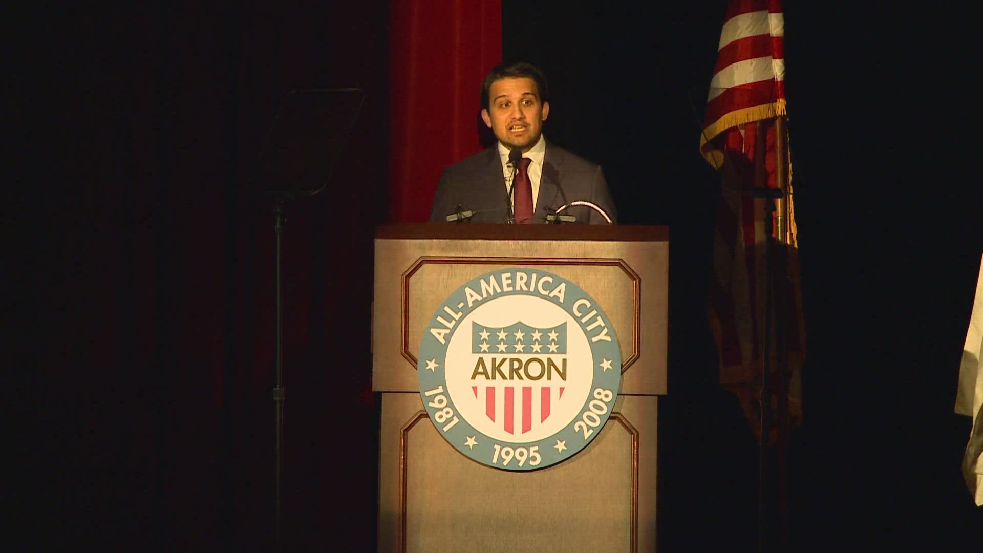 'The reason I'm excited for Akron is all of you,' Malik told those assembled. 'It's the energy for change that we are building together.'