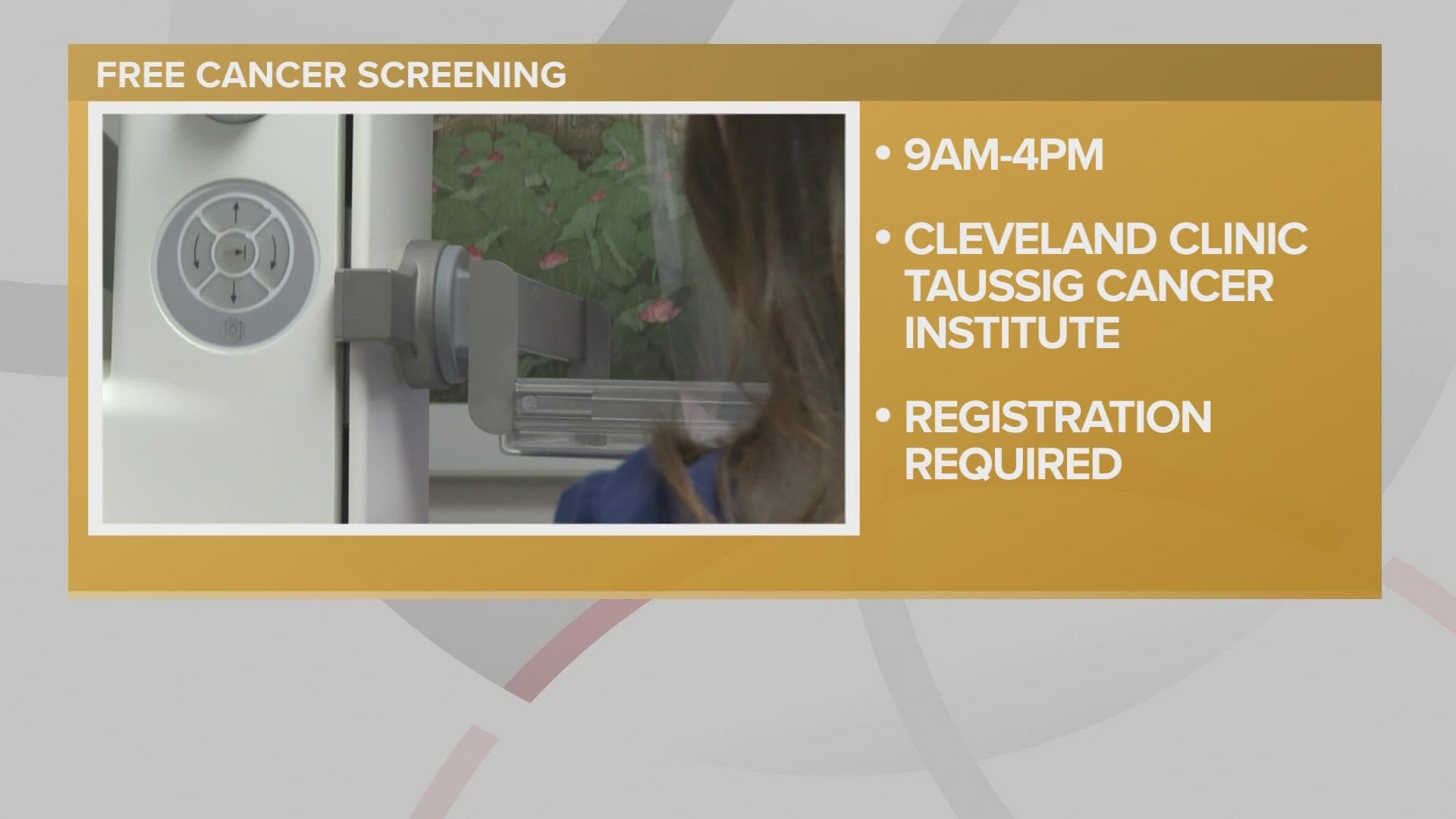 Cleveland Clinic is holding free cancer screenings on Oct. 22, 2022.