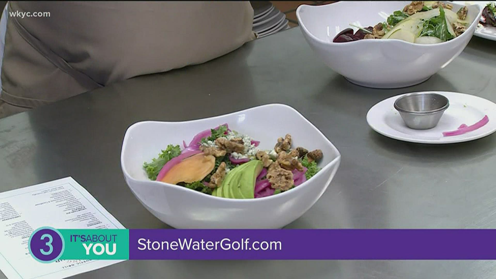 Kathryn Neidus from StoneWater Golf Course & Venue talks with Joe and shows him how to make one of their amazing dishes!