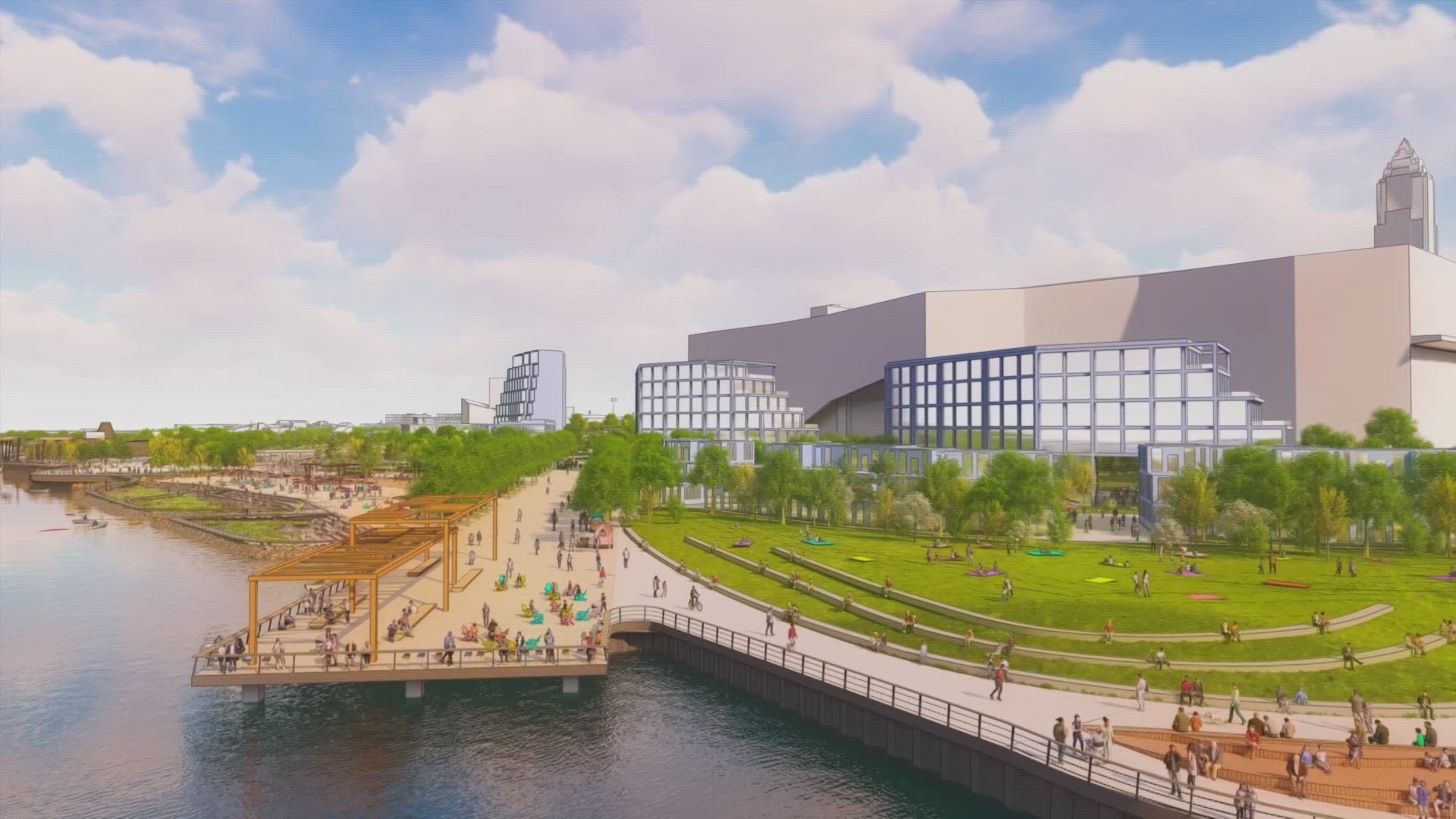 The expanded vision for the future of Cleveland's lakefront was presented Friday at the Rock & Roll Hall of Fame.