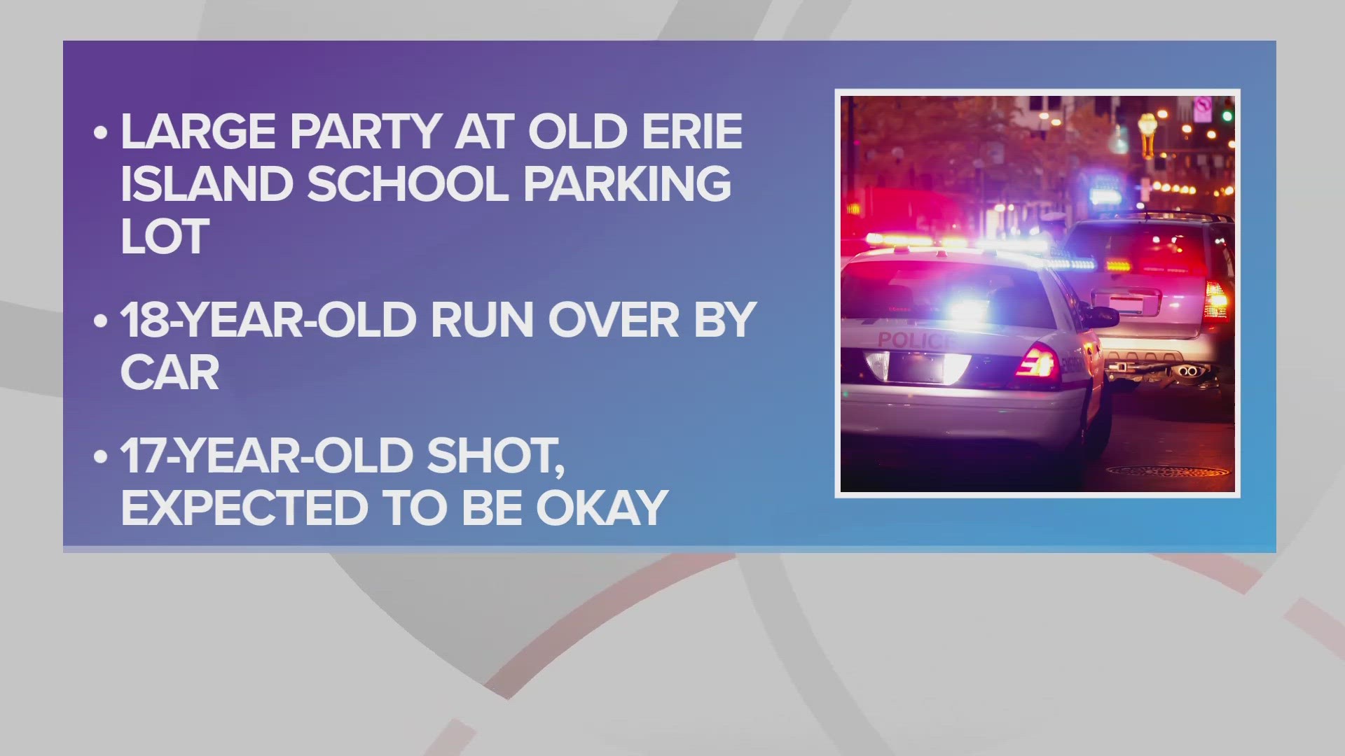 Police said an 18-year-old man 'was run over, possibly inadvertently, while trying to escape the volley of gunshots.'