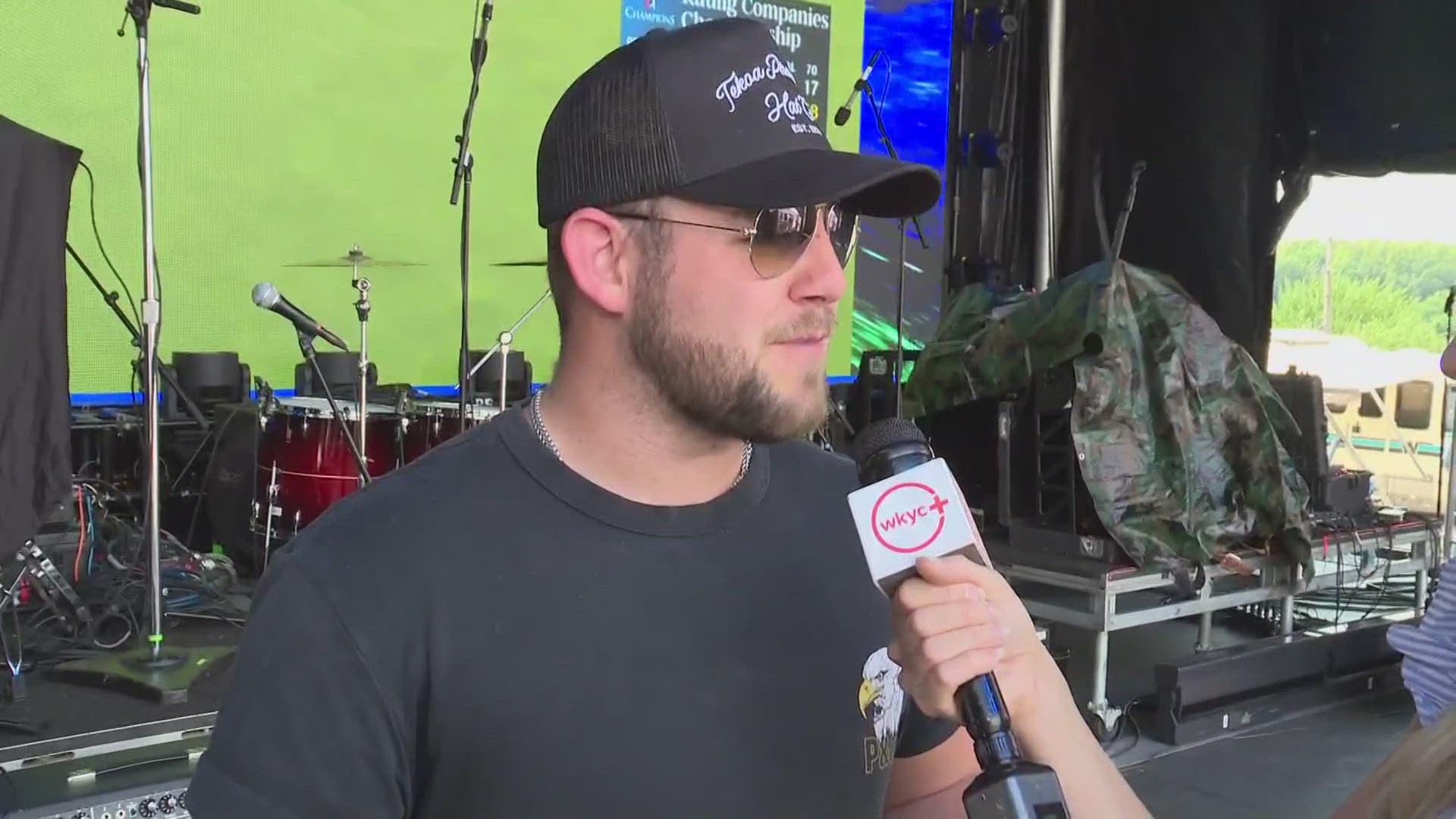 3News' Stephanie Haney speaks with country star and former 'The Voice' contestant Kameron Marlow ahead of his show at the Kaulig Companies Championship in Akron.