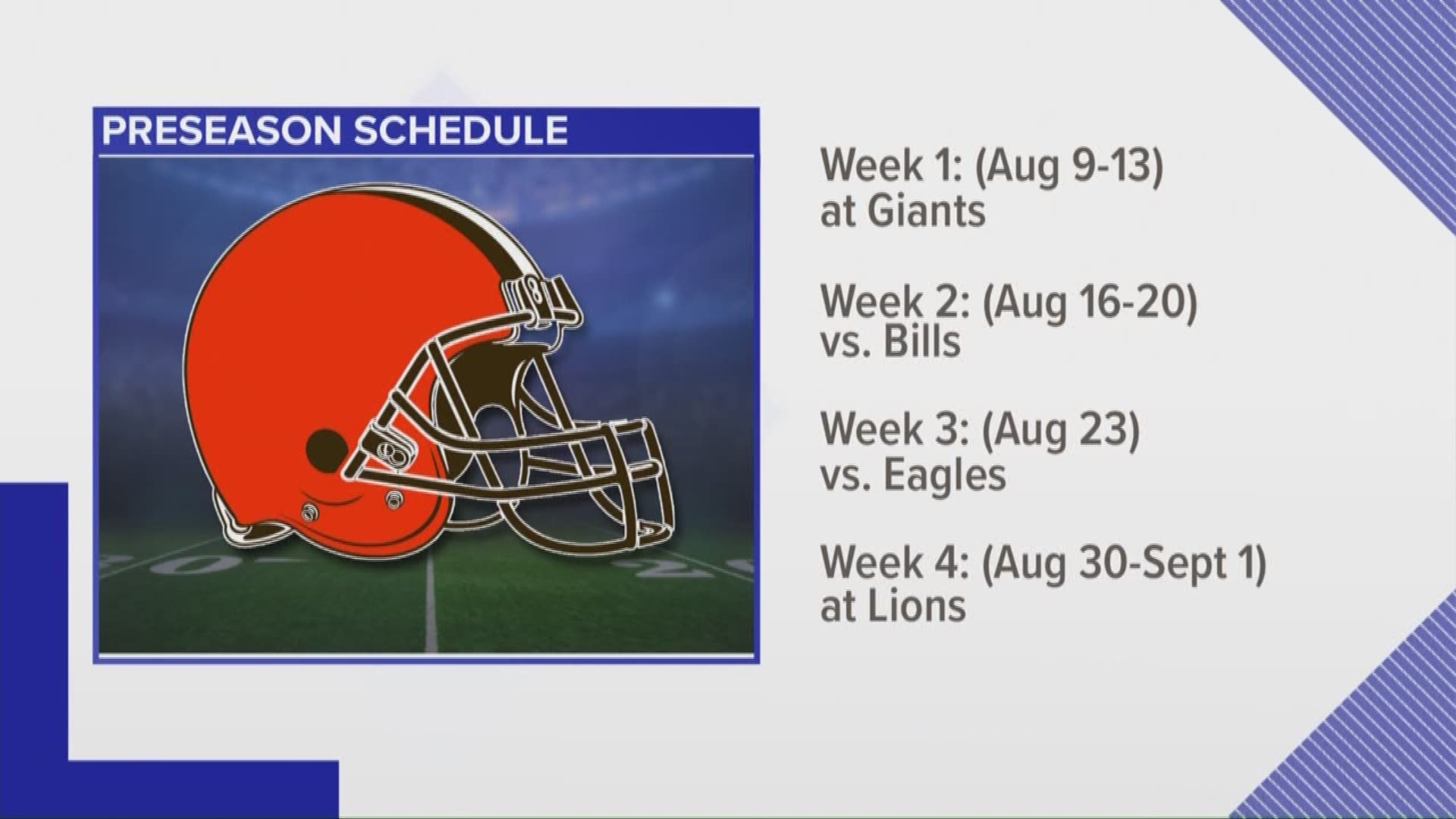 Cleveland Browns: 2018 Preseason schedule announced