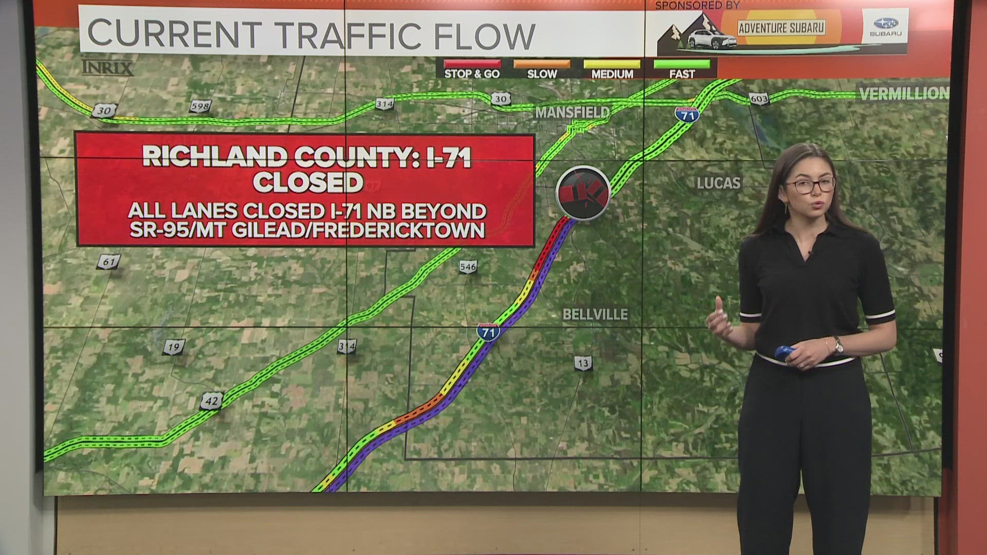 Breaking overnight: All lanes of I-71 North are closed near state Route 95 in Richland County due to a crash.