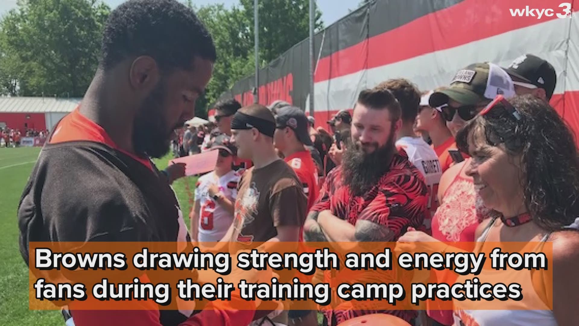 The Cleveland Browns continue to draw strength and energy from fans during their training camp practices.