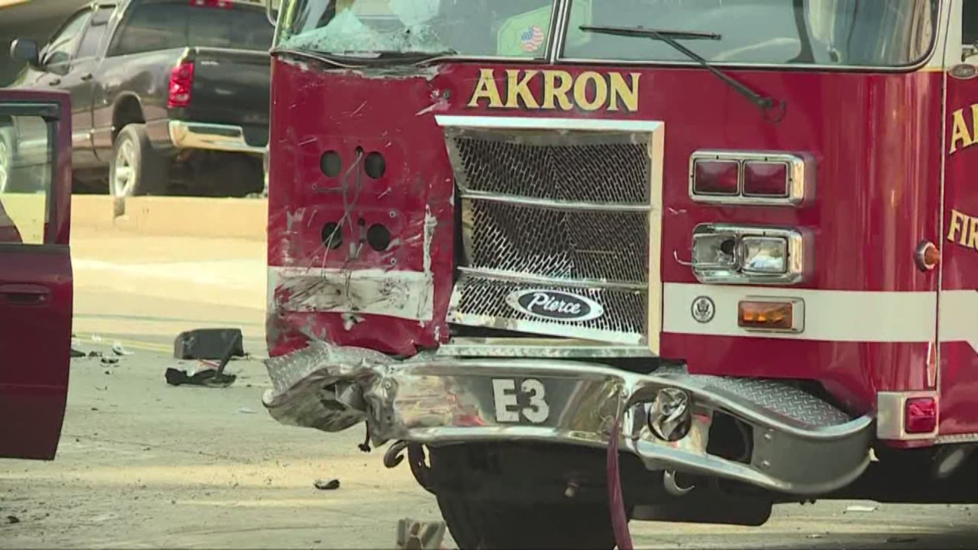 Akron fire truck crash