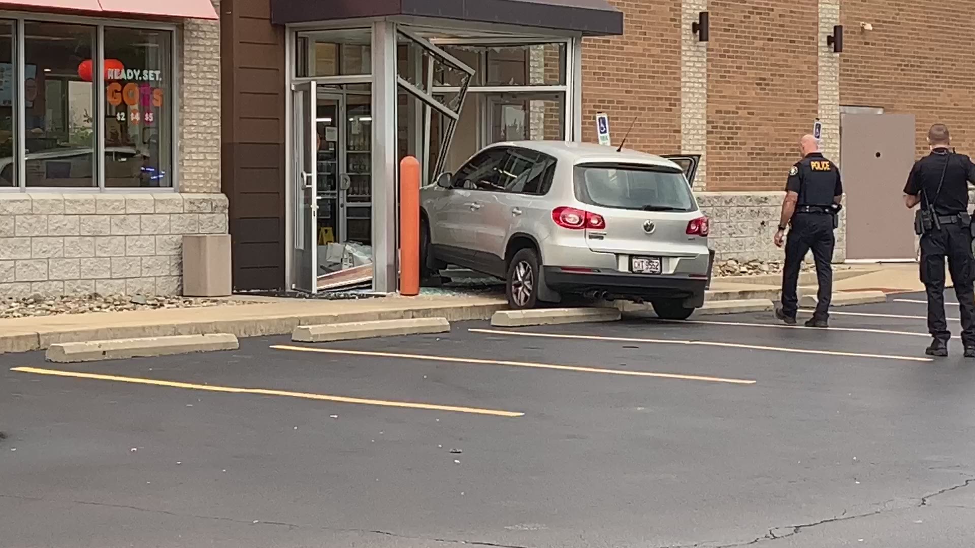No injuries were reported after a car crashes into a Mentor Dunkin Donuts. The driver's foot reportedly slipped off a pedal.