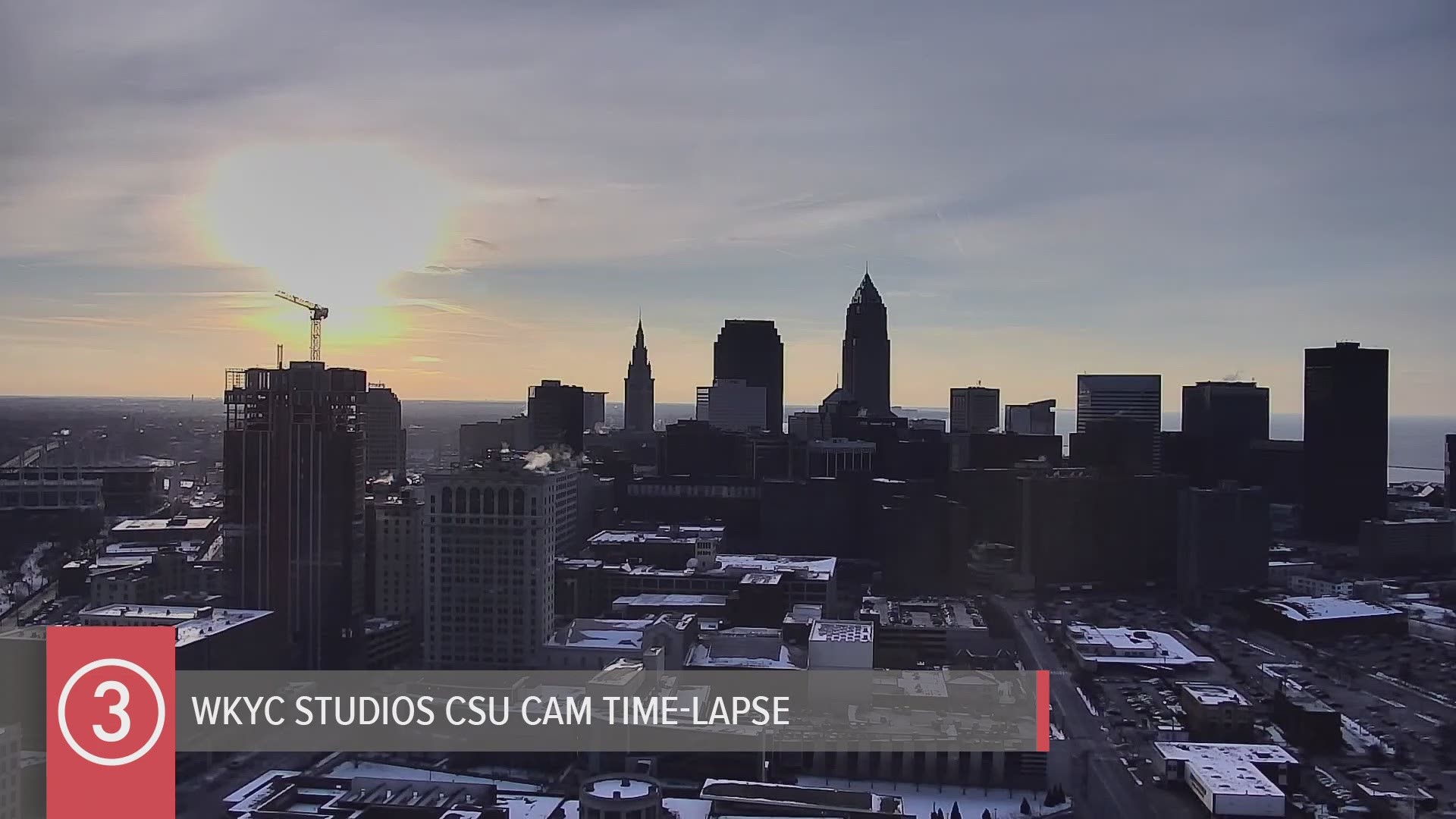 What a great looking sunset this evening from our WKYC Studios CSU cam time-lapse. #3weather