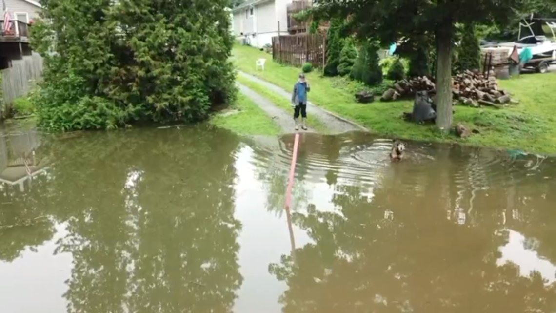Watch Drone footage shows flooding at Chippewa Lake