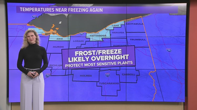 Freeze Watch issued in Northeast Ohio for late tonight into Tuesday morning