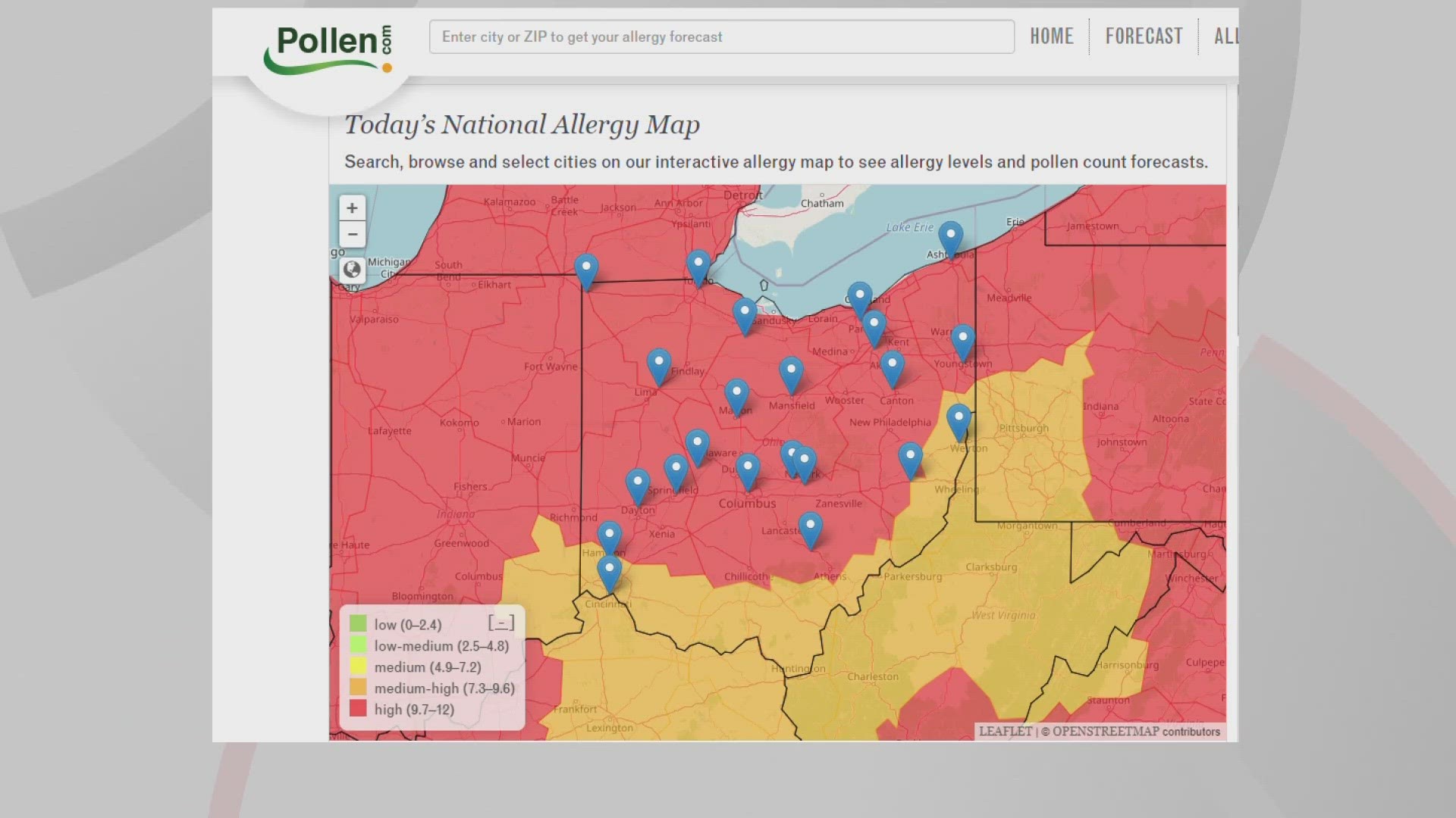 There are very high pollen counts this week, so if you suffer from spring allergies, be aware.