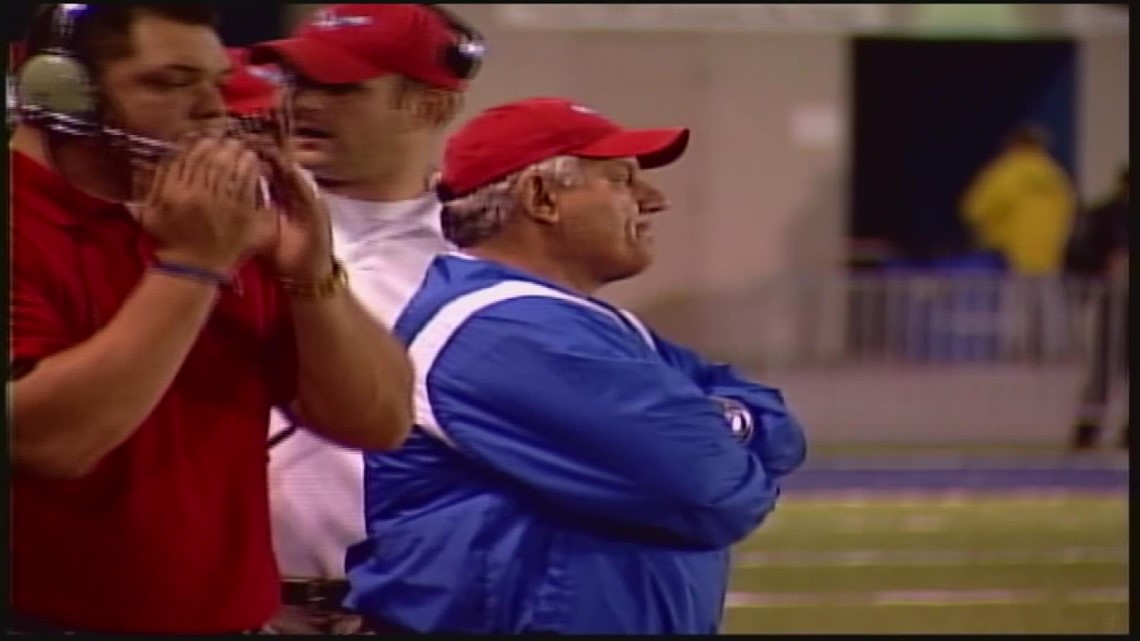 Archive footage of longtime Akron area high school football coach Tim Flossie
