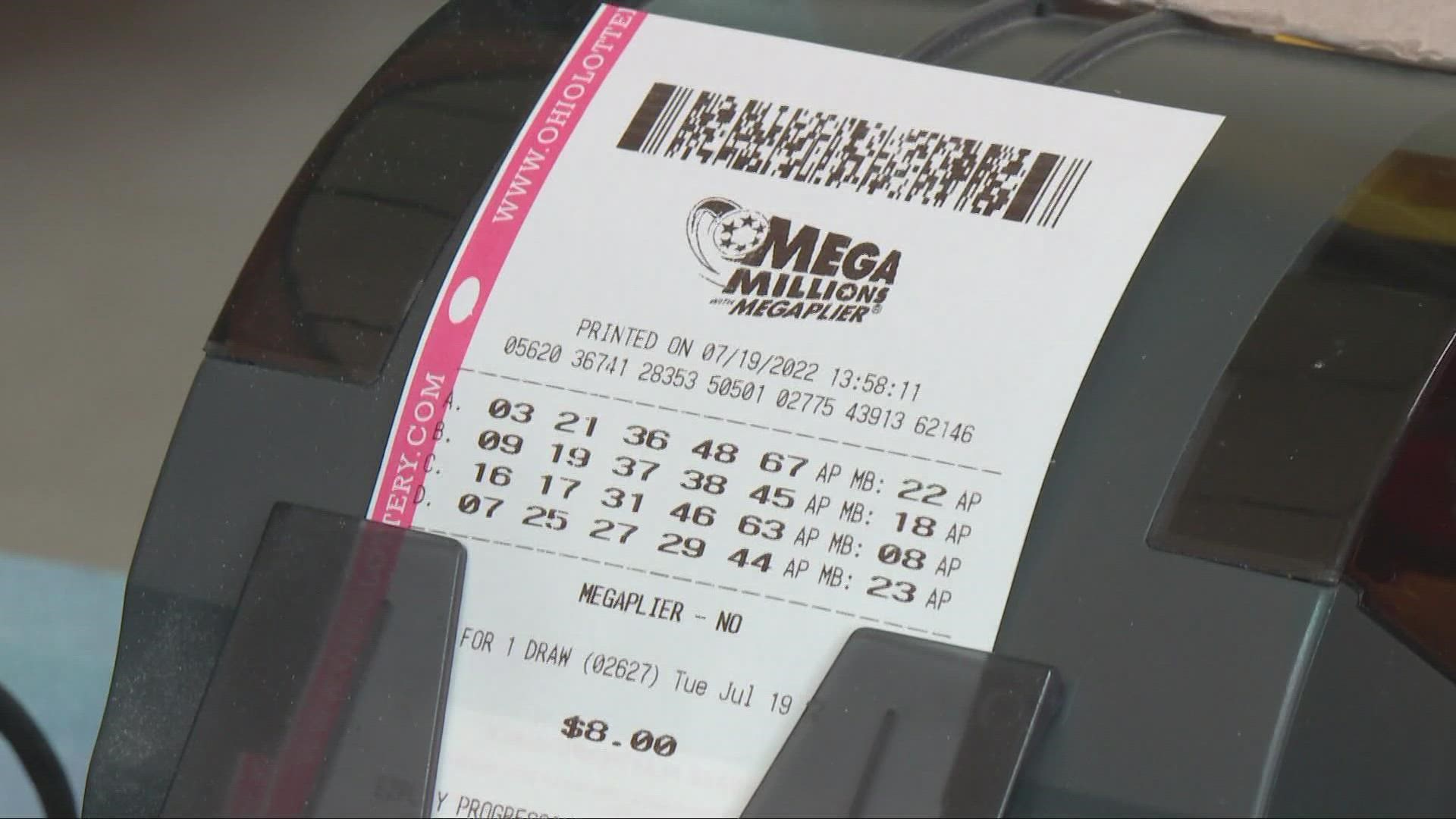 The jackpot in the Mega Millions drawing for Friday, July 29, 2022, is at $1.1 billion. We go to the 'luckiest' gas station in Ohio to explore the big lottery prize.