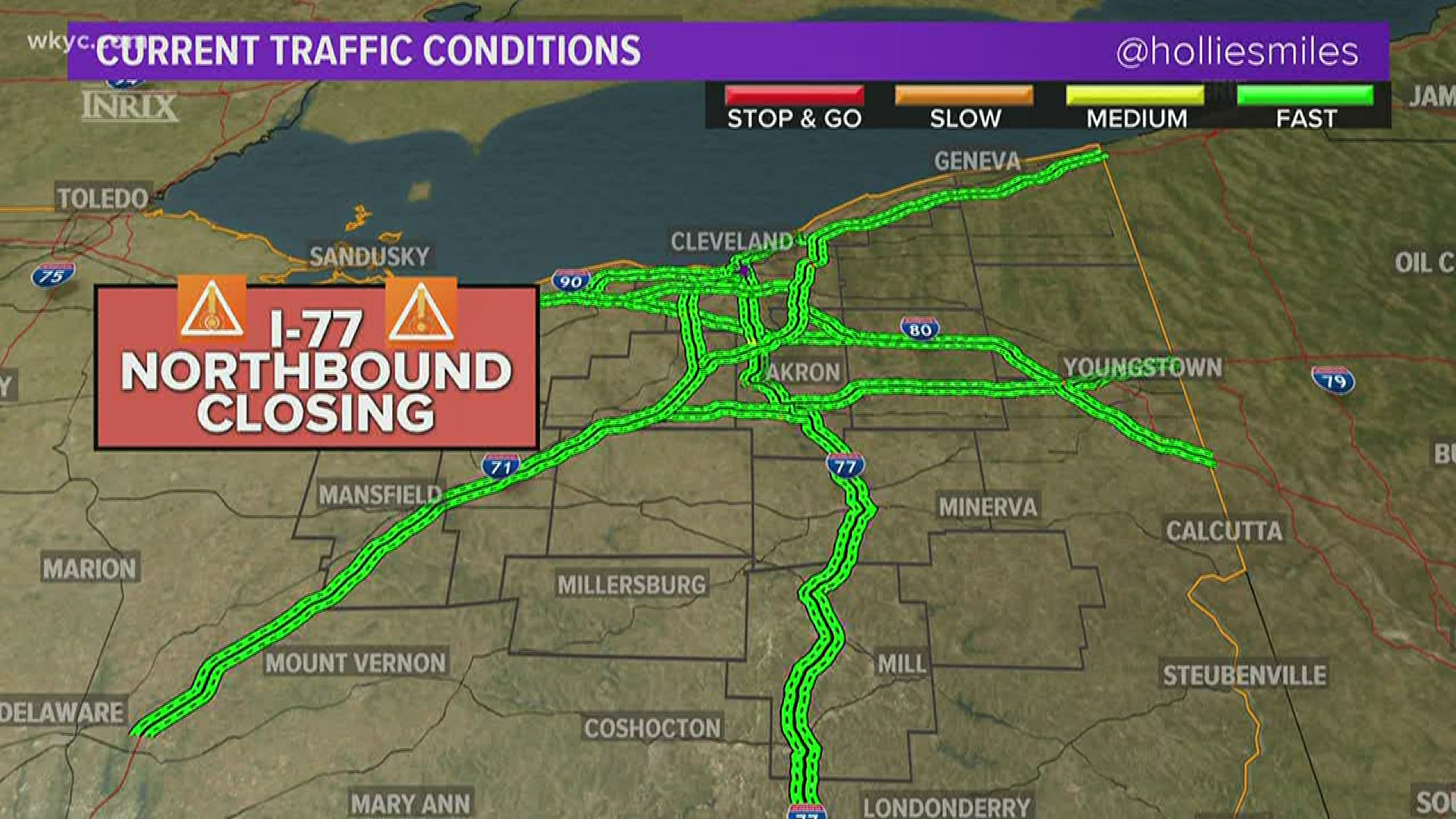 May 1, 2020: If you find yourself in need to go out, we have a traffic advisory for this weekend. Crews will be closing I-77 North in Cleveland.