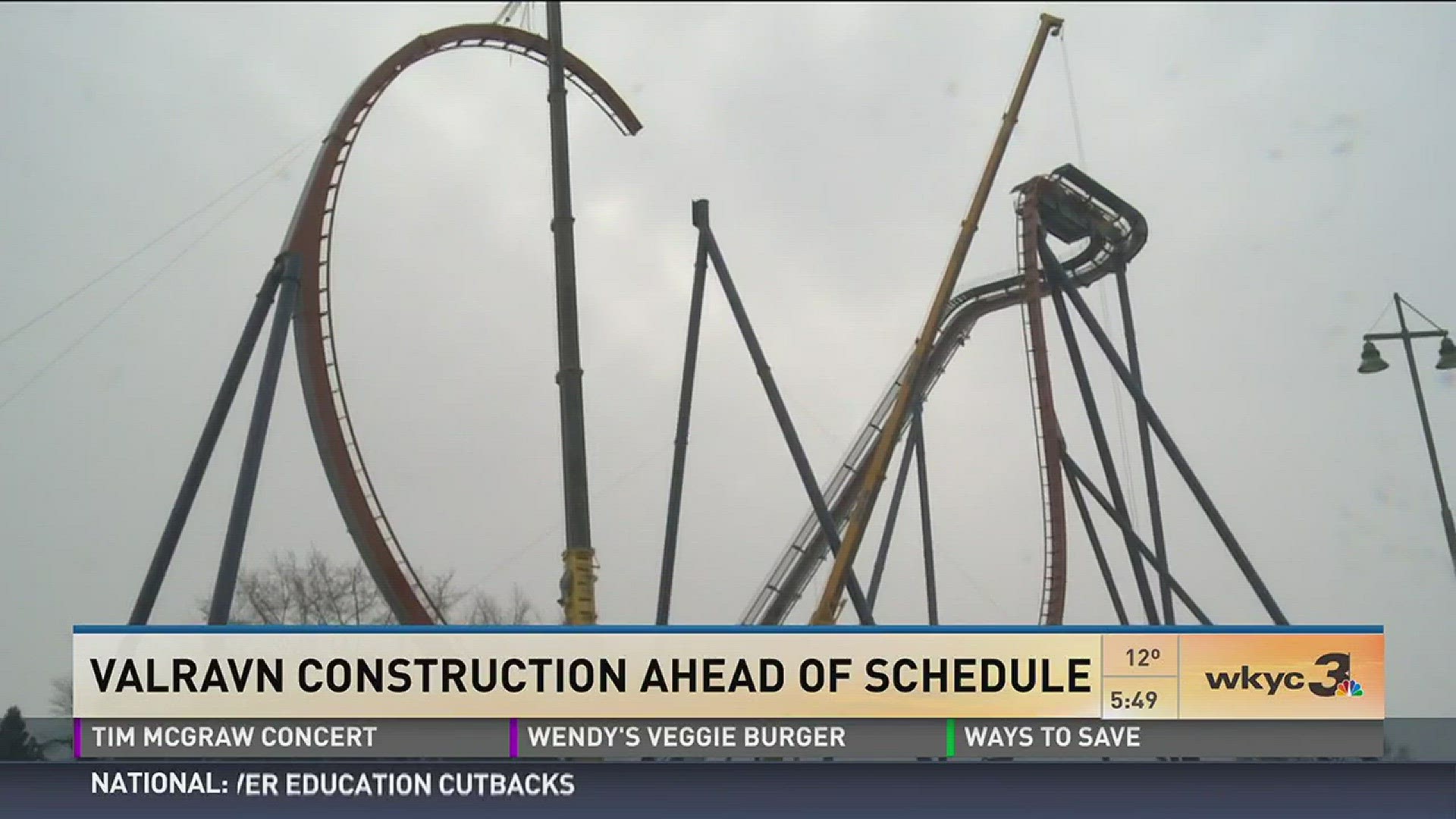Jan. 21, 2016: Are you ready to ride? Mother Nature's warmer-than-usual winter mood has helped push Valravn's coaster construction ahead of schedule at Cedar Point. WKYC's Ryan Haidet has an update on how the ride is rising in Sandusky.