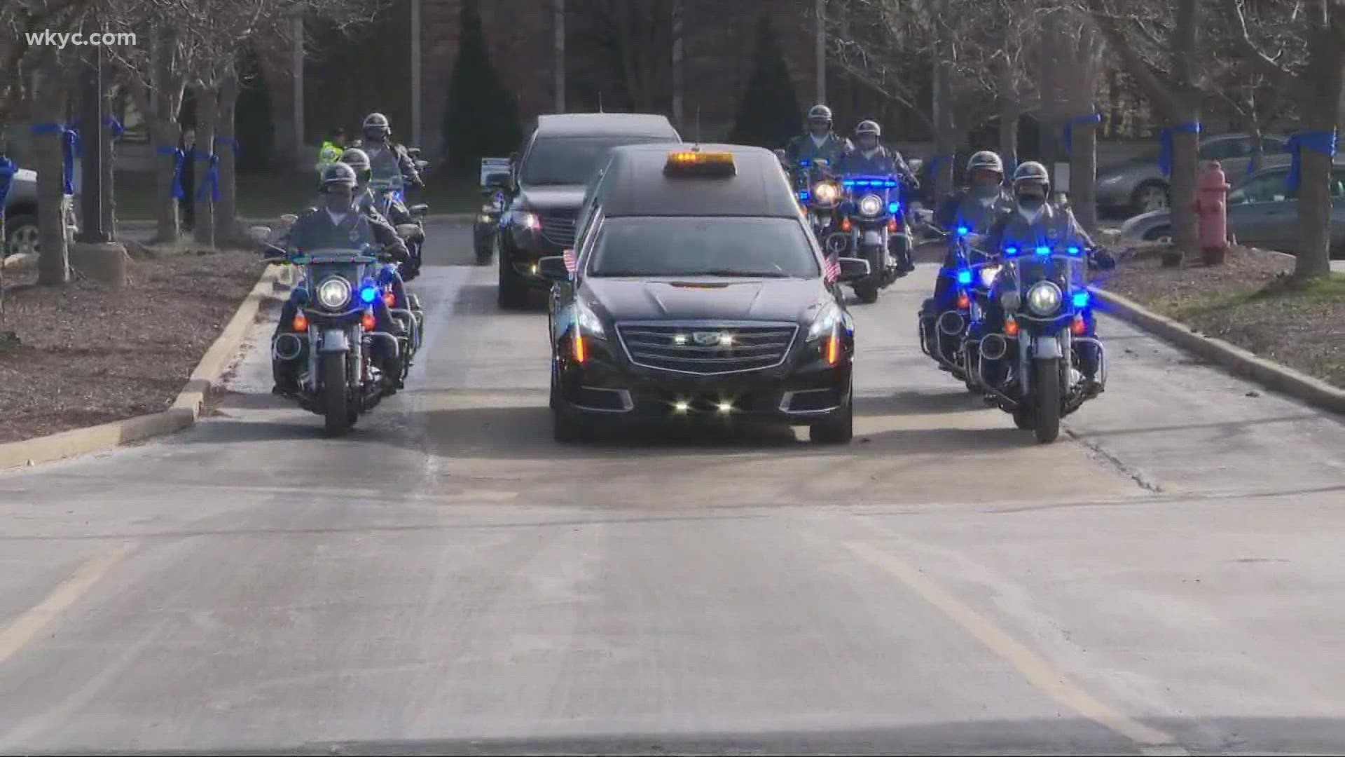 Thousands came to pay respects today, during the funeral services for officer Bartek. Brandon Simmons takes us to Middleburg Heights, for the emotional farewell.