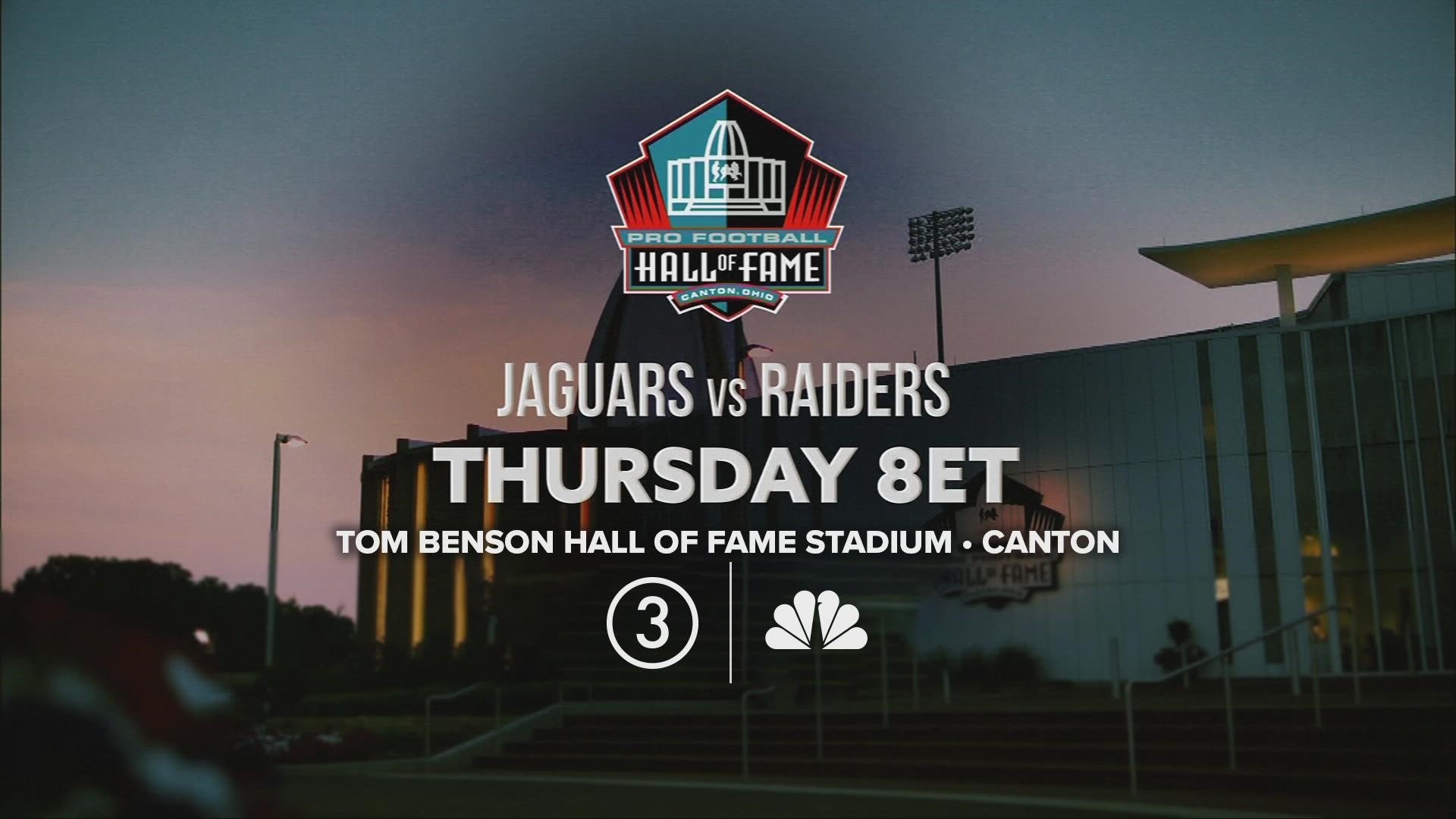 The 2022 Pro Football Hall of Fame Game will take place in Canton on Thursday night.