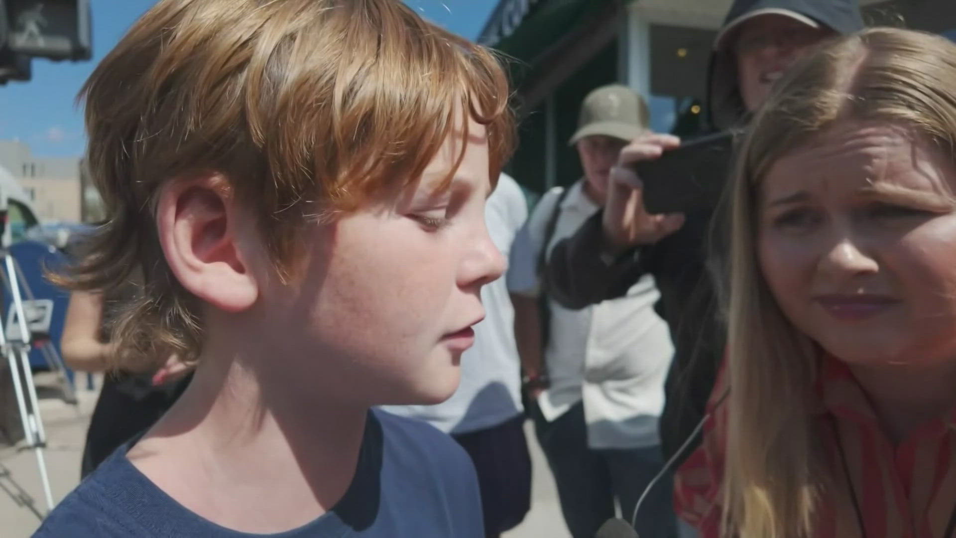 Weston Halsne, a fifth grader who's just 10 years old, told reporters a friend saved him by lying on top of him as bullets flew through the window. 