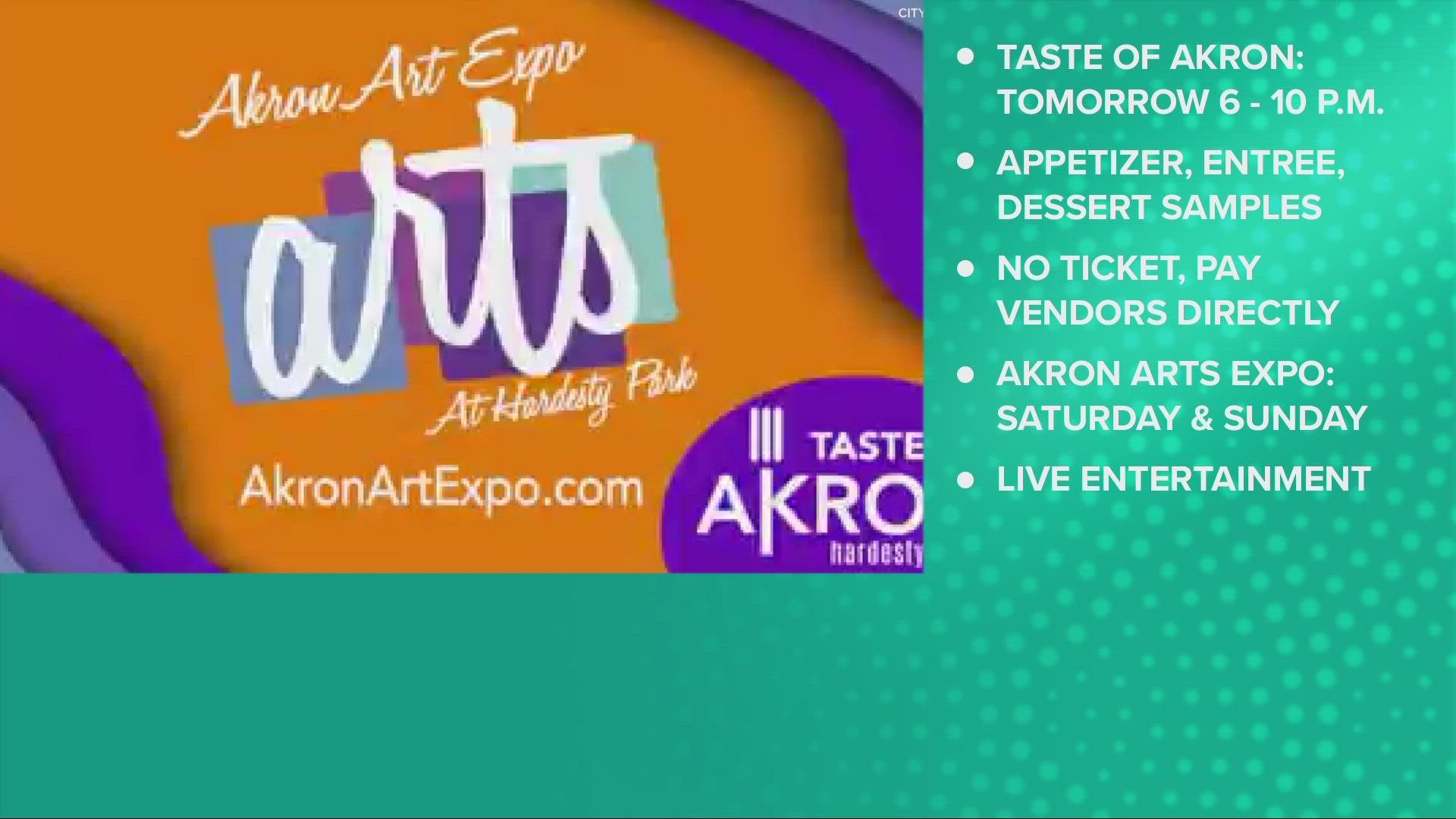The Taste of Akron will take place on July 21 at 6 p.m., while the weekend-long Akron Arts Expo runs July 23 and 24.