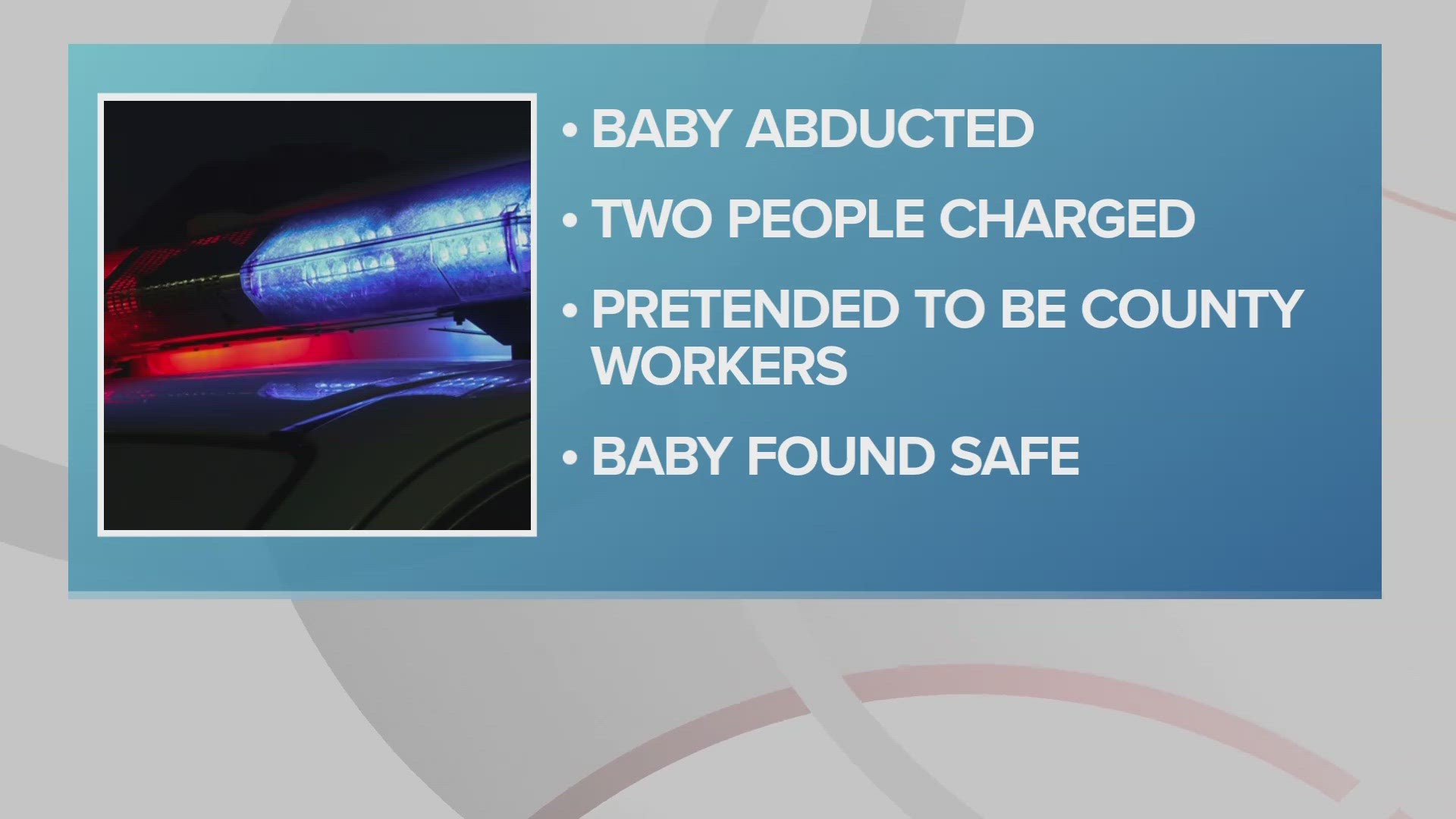 The suspects were arrested in Coshocton County and the baby was recovered unharmed.