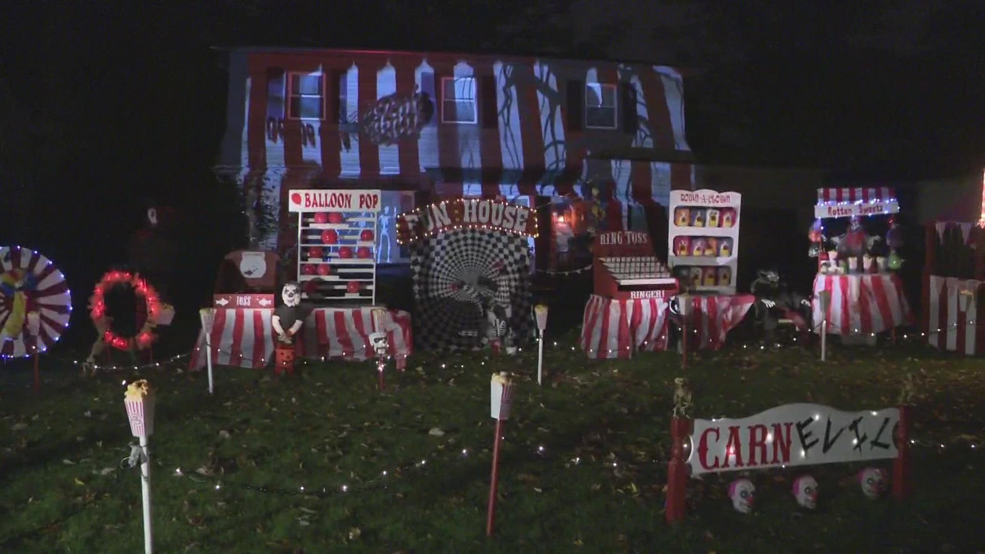 Creepy clowns haunt North Olmsted yard in eerie Halloween display