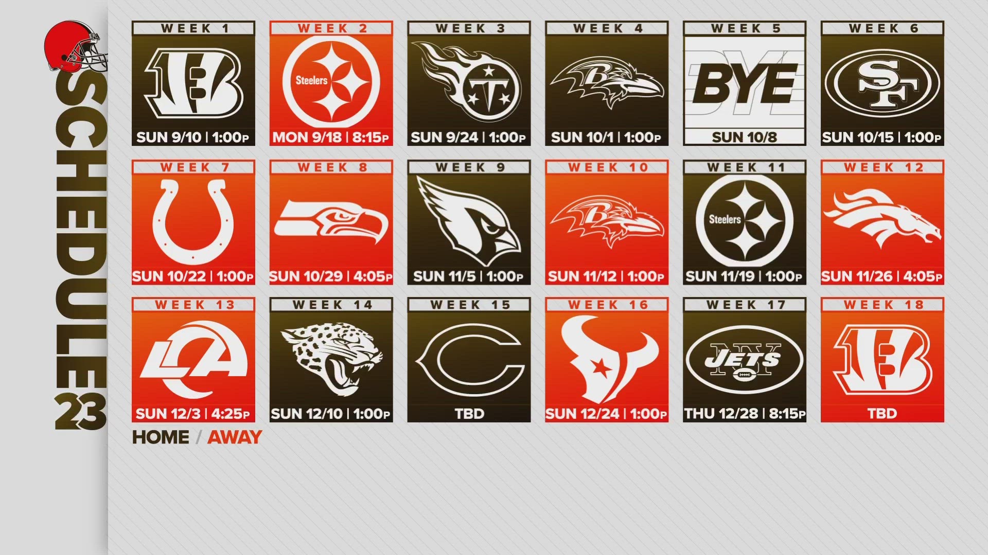 browns schedule for this year