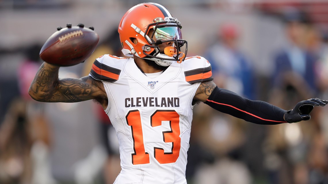 WATCH: Odell Beckham Jr. catches passes pregame in a Ravens Super