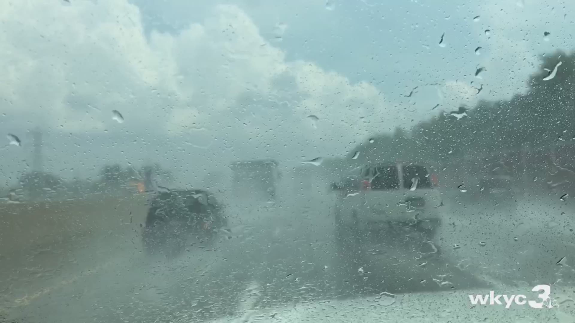 Some areas have been lucky enough to get some rain this afternoon. WKYC's Craig Roberson (@CraigWKYC) captured this video earlier south of Independence on his way to Akron on I-77.