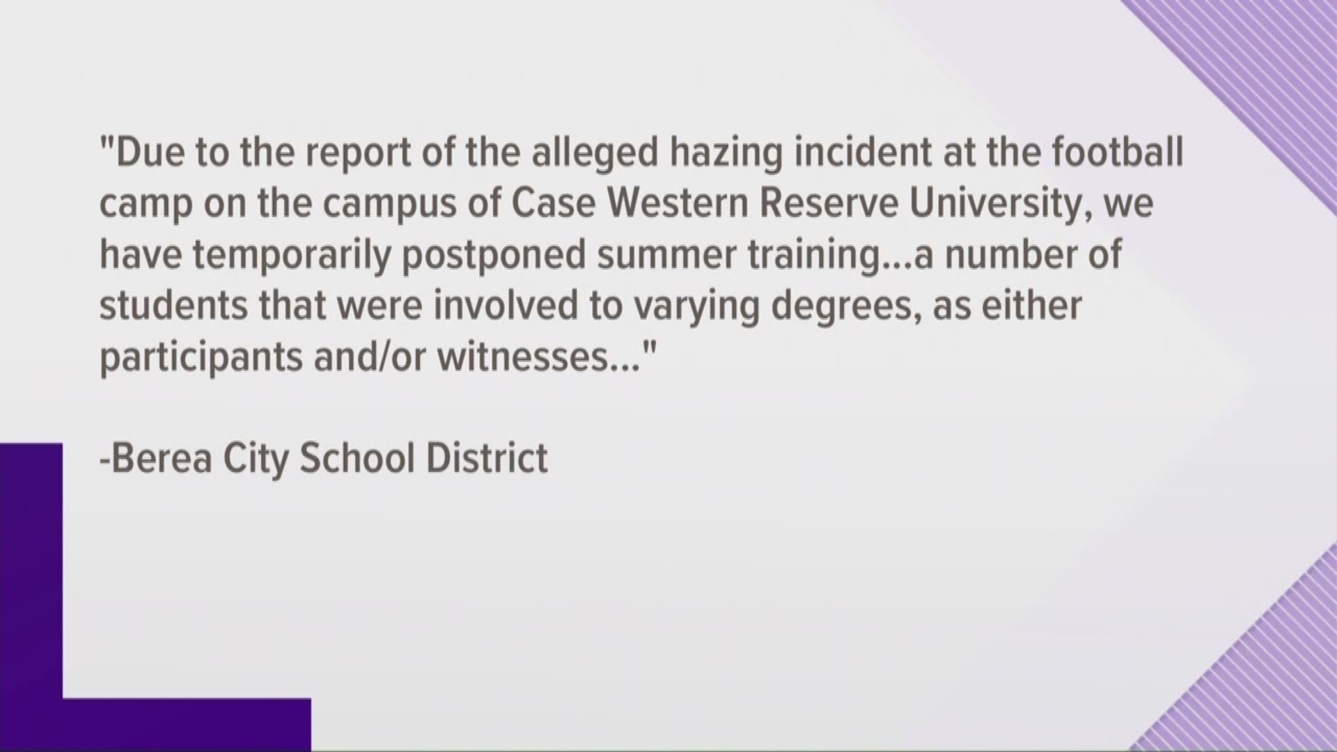 The district said in a statement Thursday that a number of students were involved in the incident in varying degrees, both as participants and witnesses.
