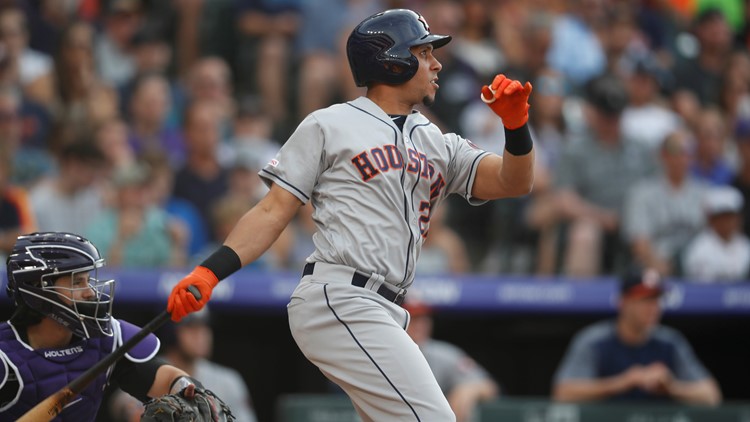 Houston Astros Outfielder Michael Brantley Hits First Home Run