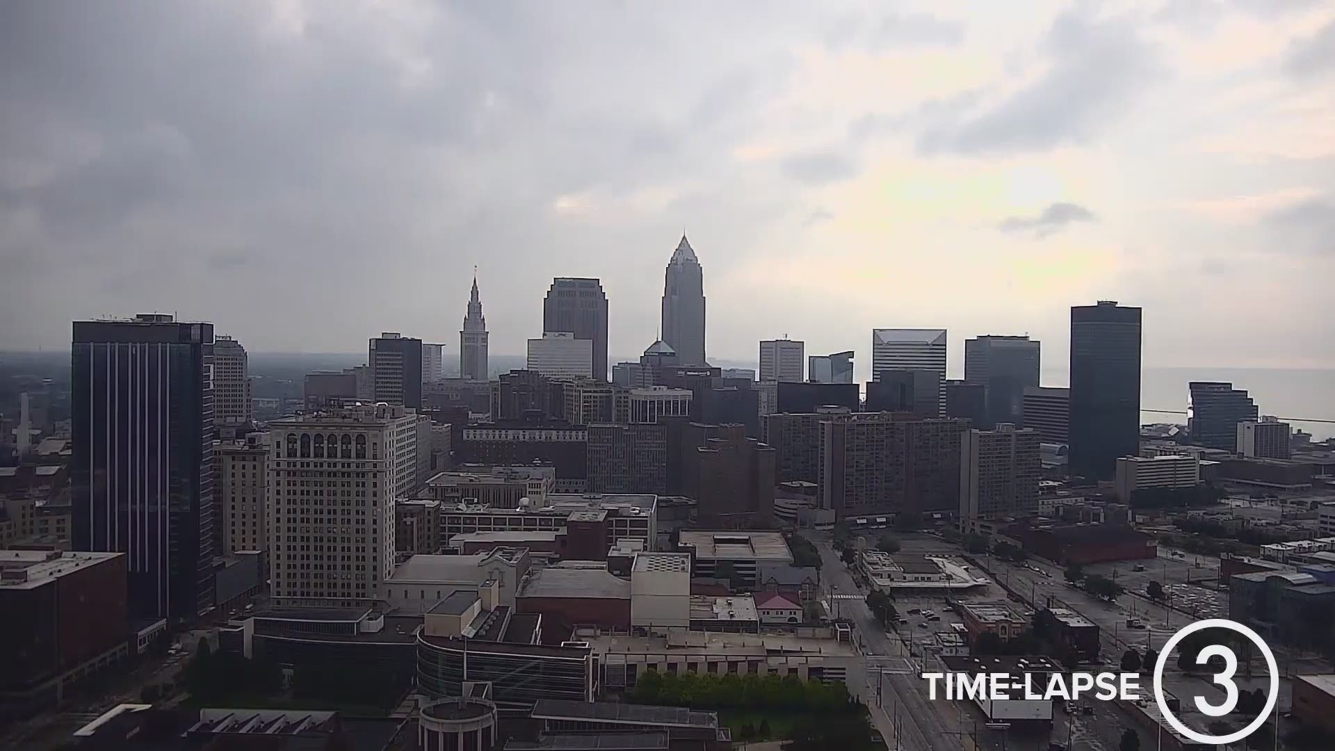 Your Saturday evening weather time-lapse for the WKYC Studios CSU Cam shows cloudy skies, then the next round of rain moving in. #3weather