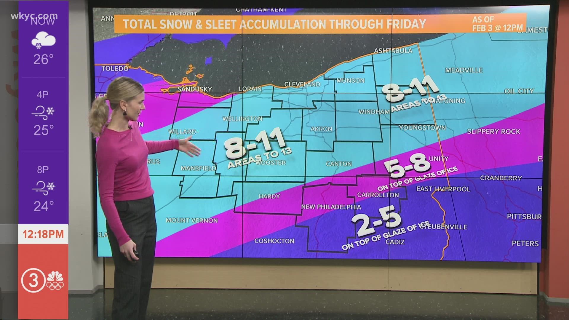 Our winter storm will ramp up today with periods of snow, heavy at times.