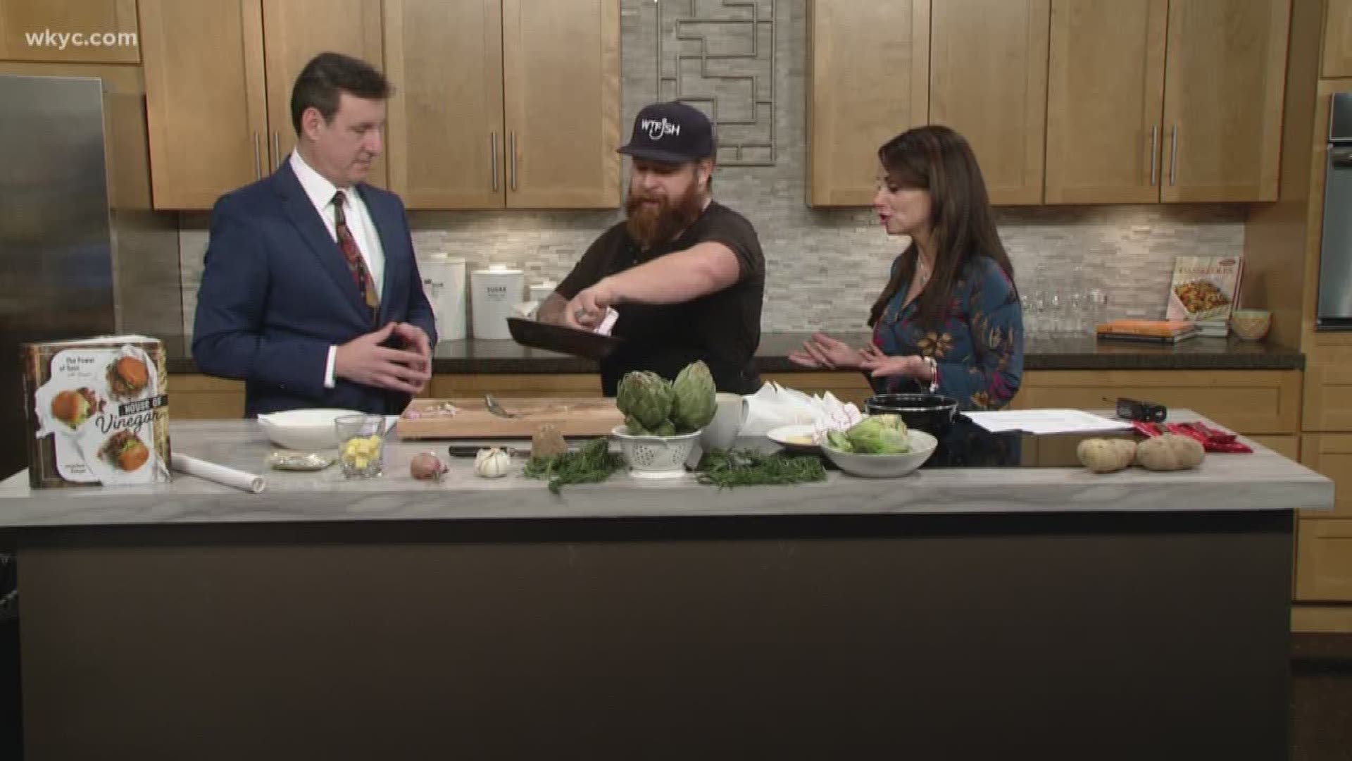 Chef Jonathon Sawyer shows off a recipe from his new book, “House of Vinegar!”