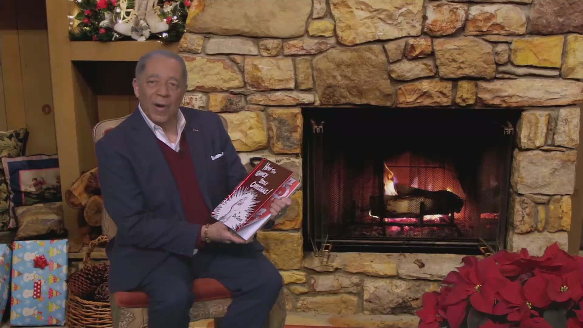 "How the Grinch Stole Christmas!" was written by Dr. Seuss in 1957.  3News anchor Leon Bibb reads the book to the audience in front of a cozy fire.