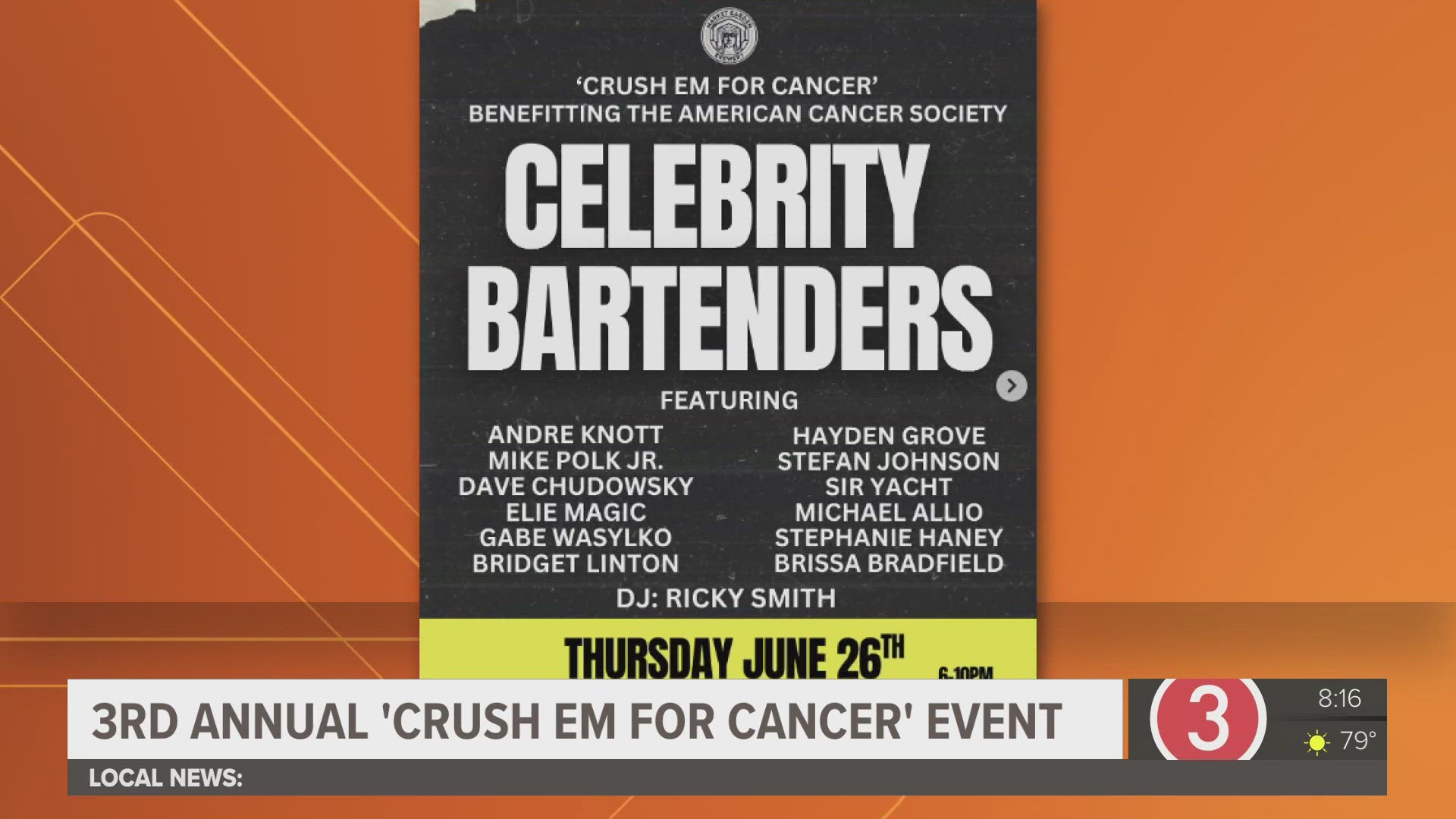Austin Love is gearing up for his third annual "Crush Em for Cancer" benefit, and this year it's happening at the new Irishtown Bend Taproom