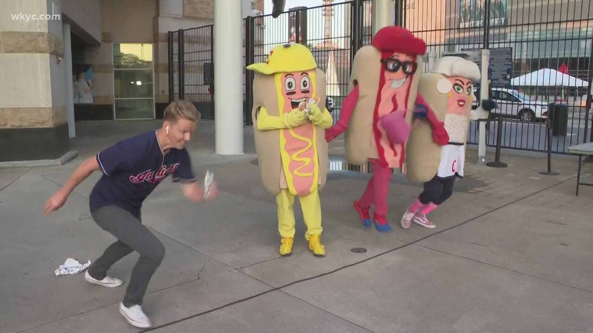 On your mark... Get set... Go! Watch as 3News' Austin Love races the legendary Cleveland Indians' hot dogs at Progressive Field.